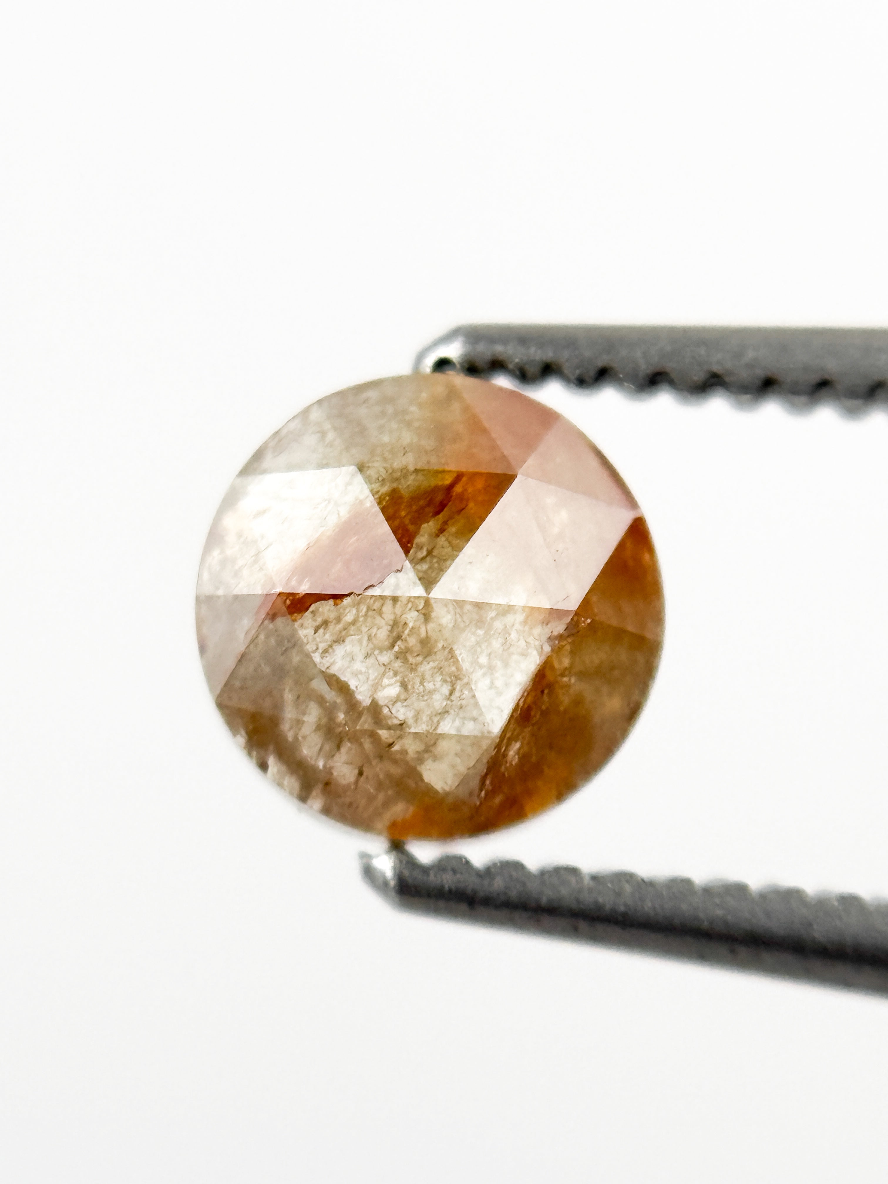 0.67 Ct Round Rose Cut Red Natural Minimalist Diamond