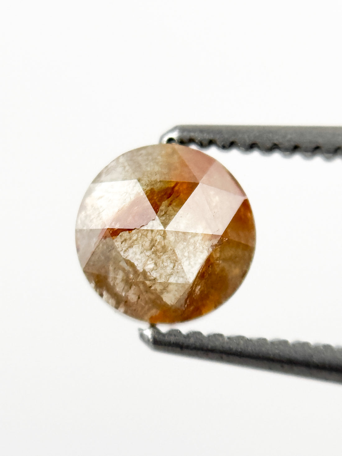0.67 Ct Round Rose Cut Red Natural Minimalist Diamond