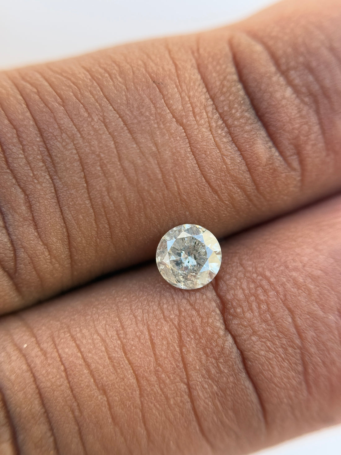 0.51 Ct Round Brilliant Cut Grey Natural Salt and Pepper Diamond