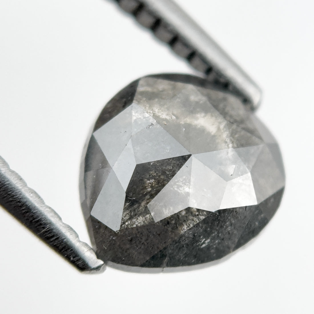 1.31 Ct Pear Rose Cut Grey Natural Antique Diamond