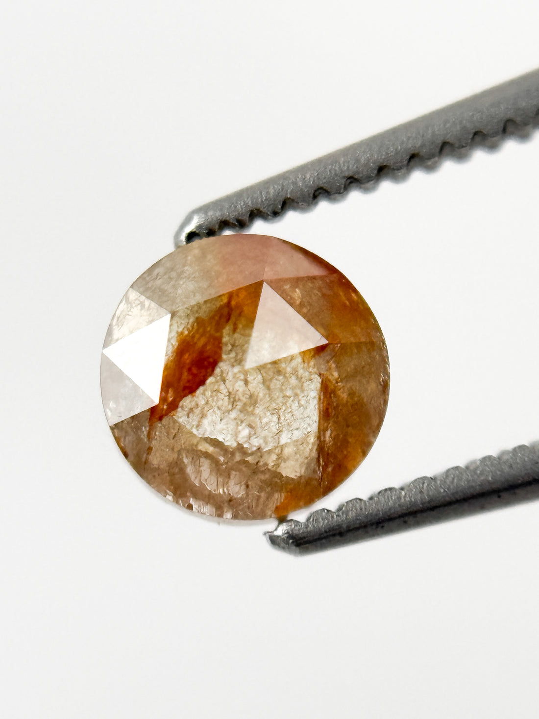 0.67 Ct Round Rose Cut Red Natural Minimalist Diamond