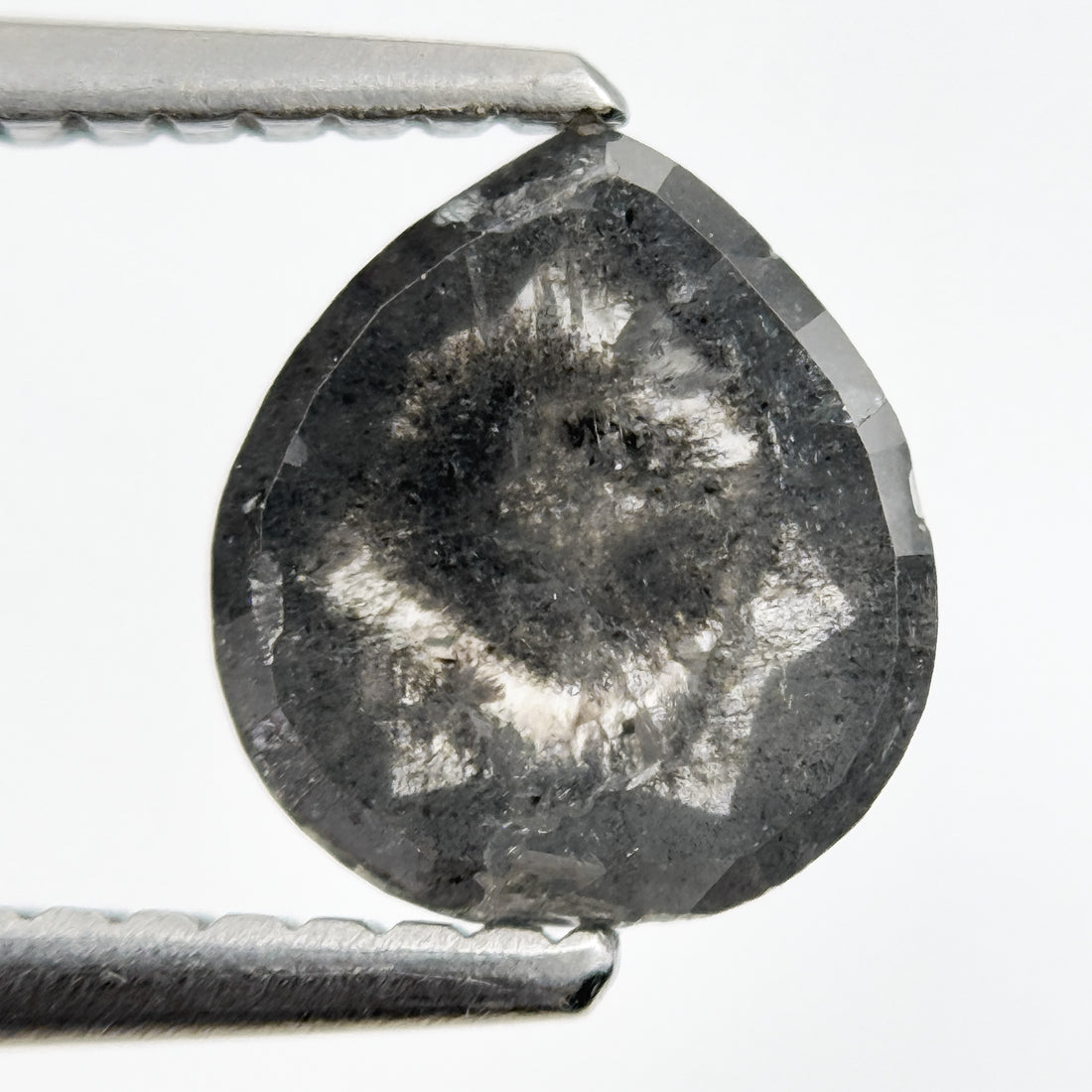 1.31 Ct Pear Rose Cut Grey Natural Antique Diamond