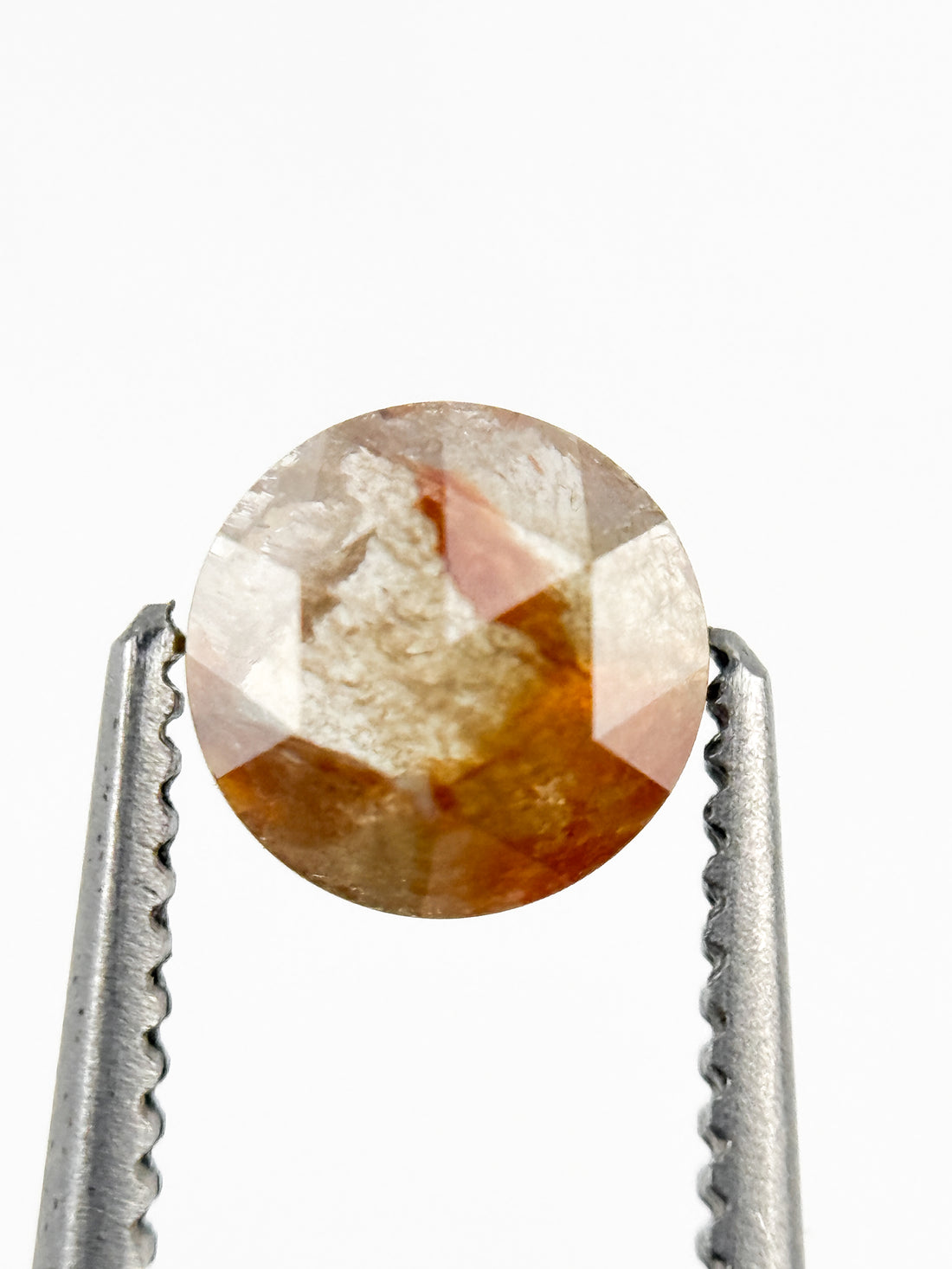 0.67 Ct Round Rose Cut Red Natural Minimalist Diamond