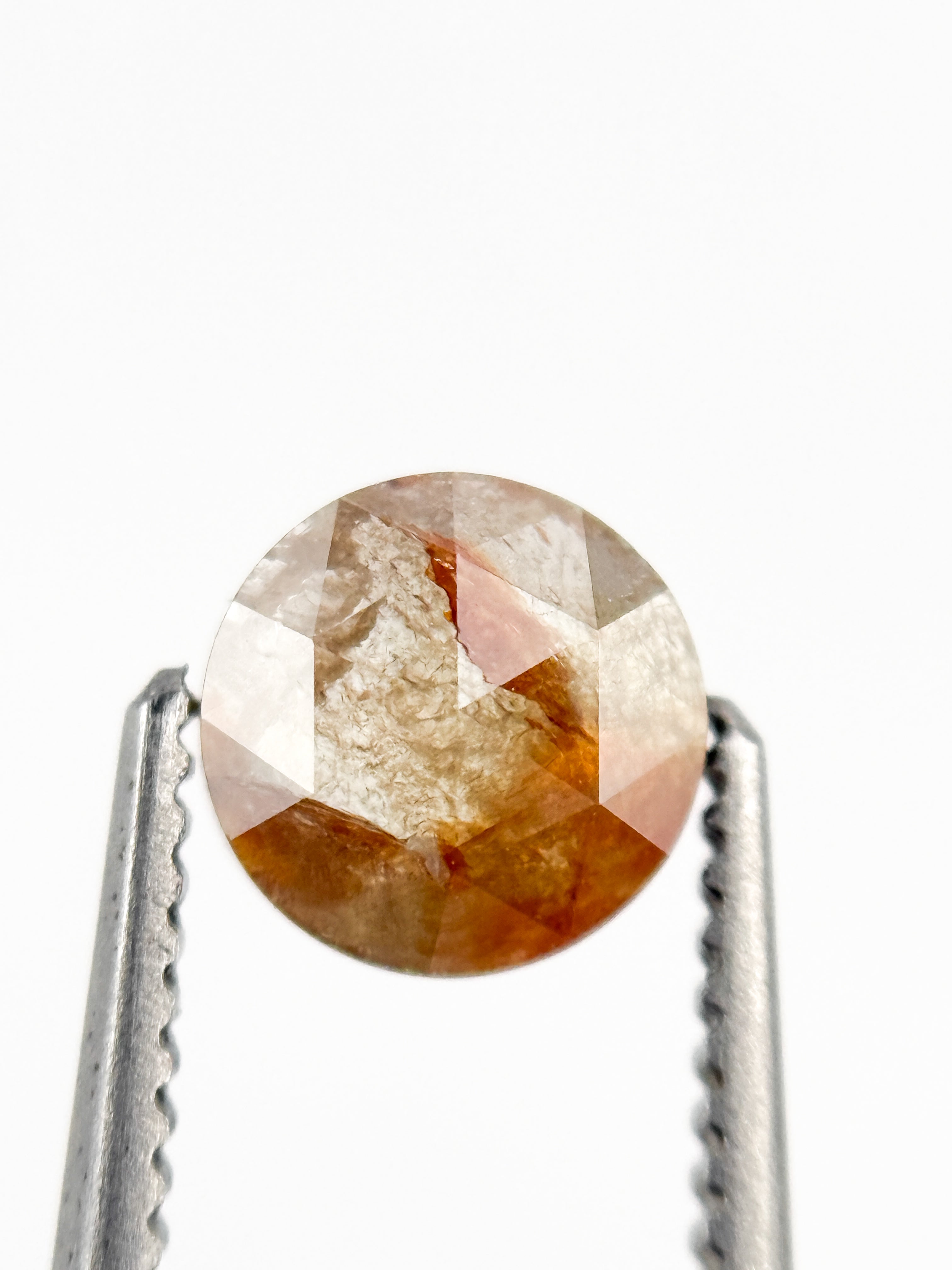 0.67 Ct Round Rose Cut Red Natural Minimalist Diamond