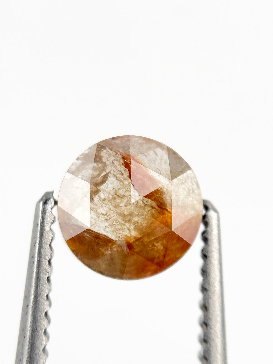 0.67 Ct Round Rose Cut Red Natural Minimalist Diamond