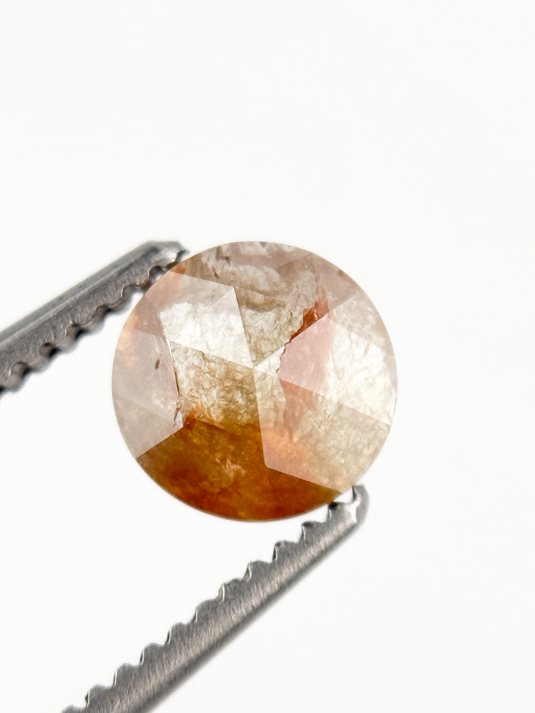 0.67 Ct Round Rose Cut Red Natural Minimalist Diamond