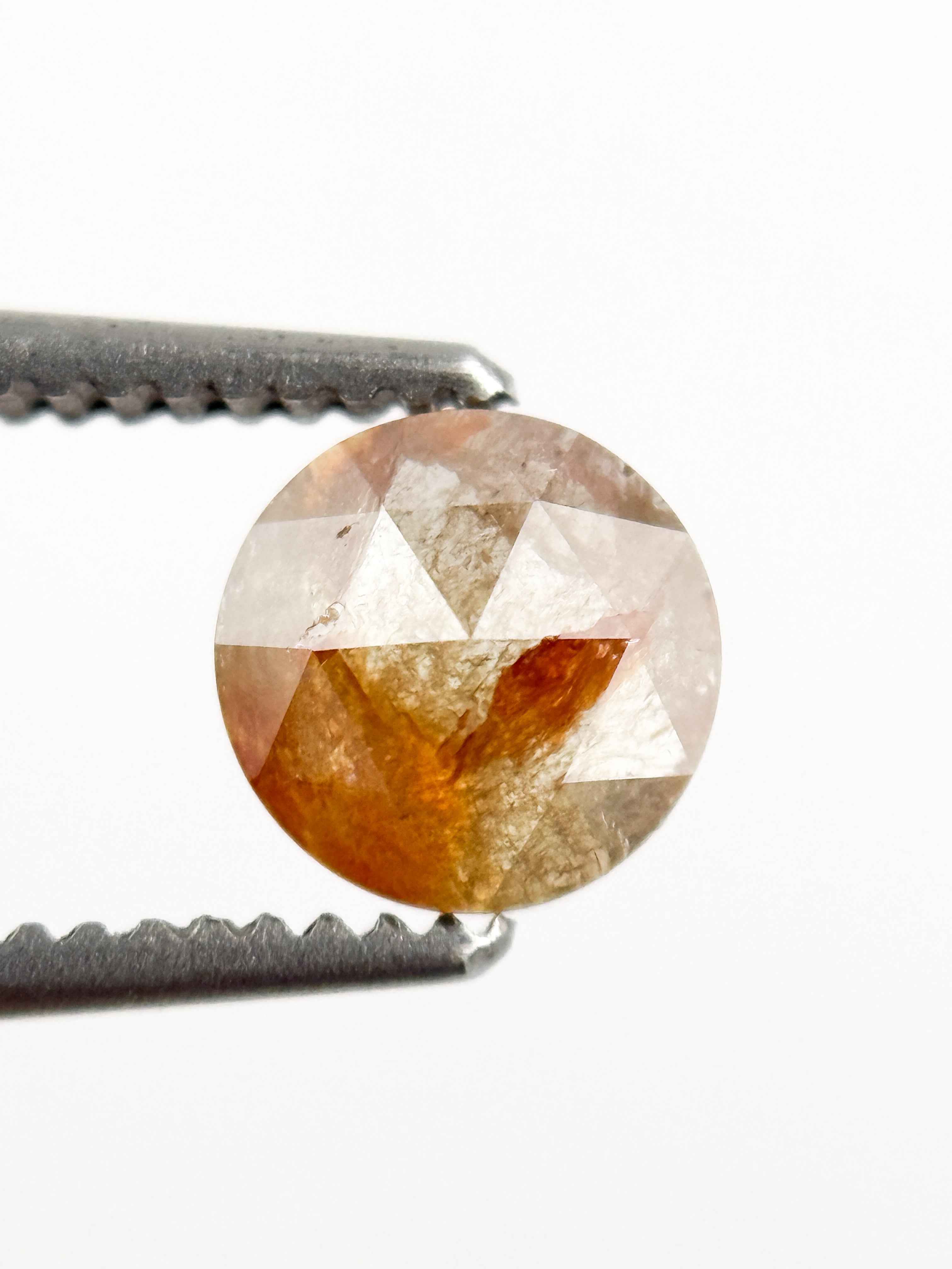 0.67 Ct Round Rose Cut Red Natural Minimalist Diamond