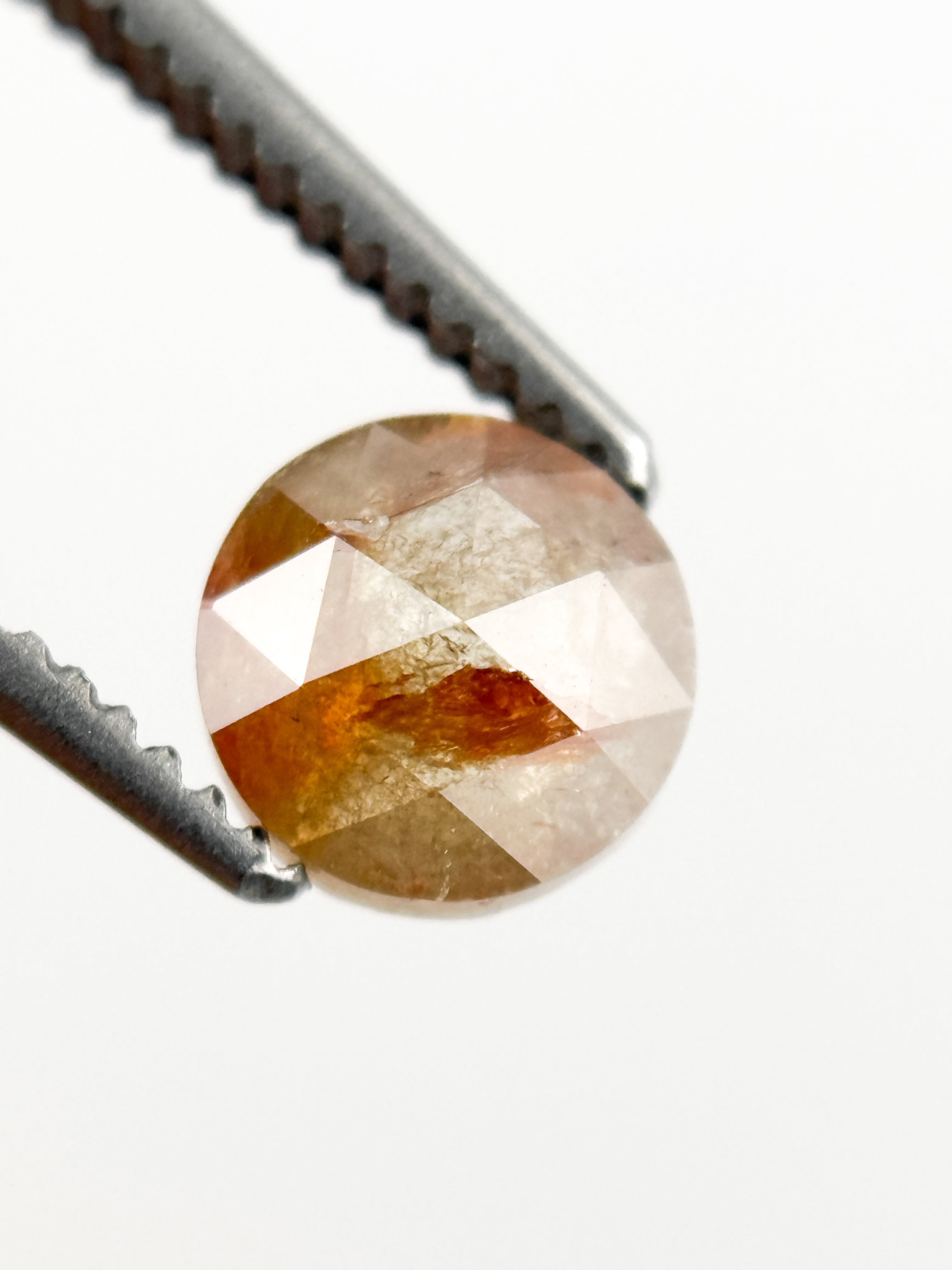 0.67 Ct Round Rose Cut Red Natural Minimalist Diamond