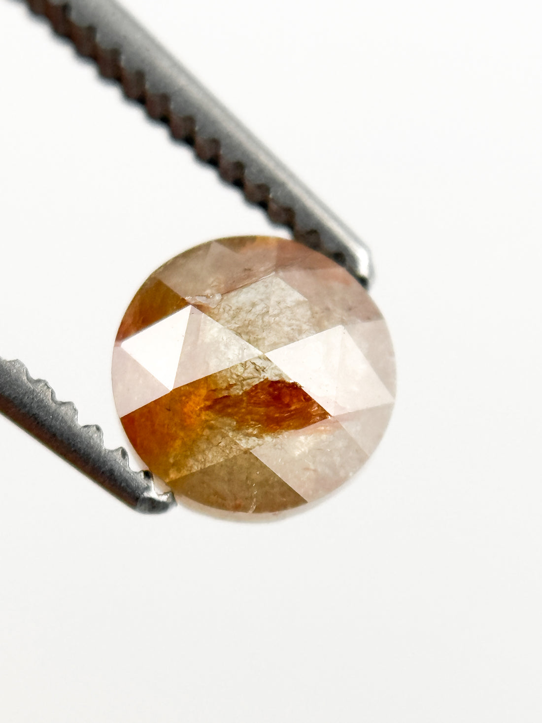 0.67 Ct Round Rose Cut Red Natural Minimalist Diamond