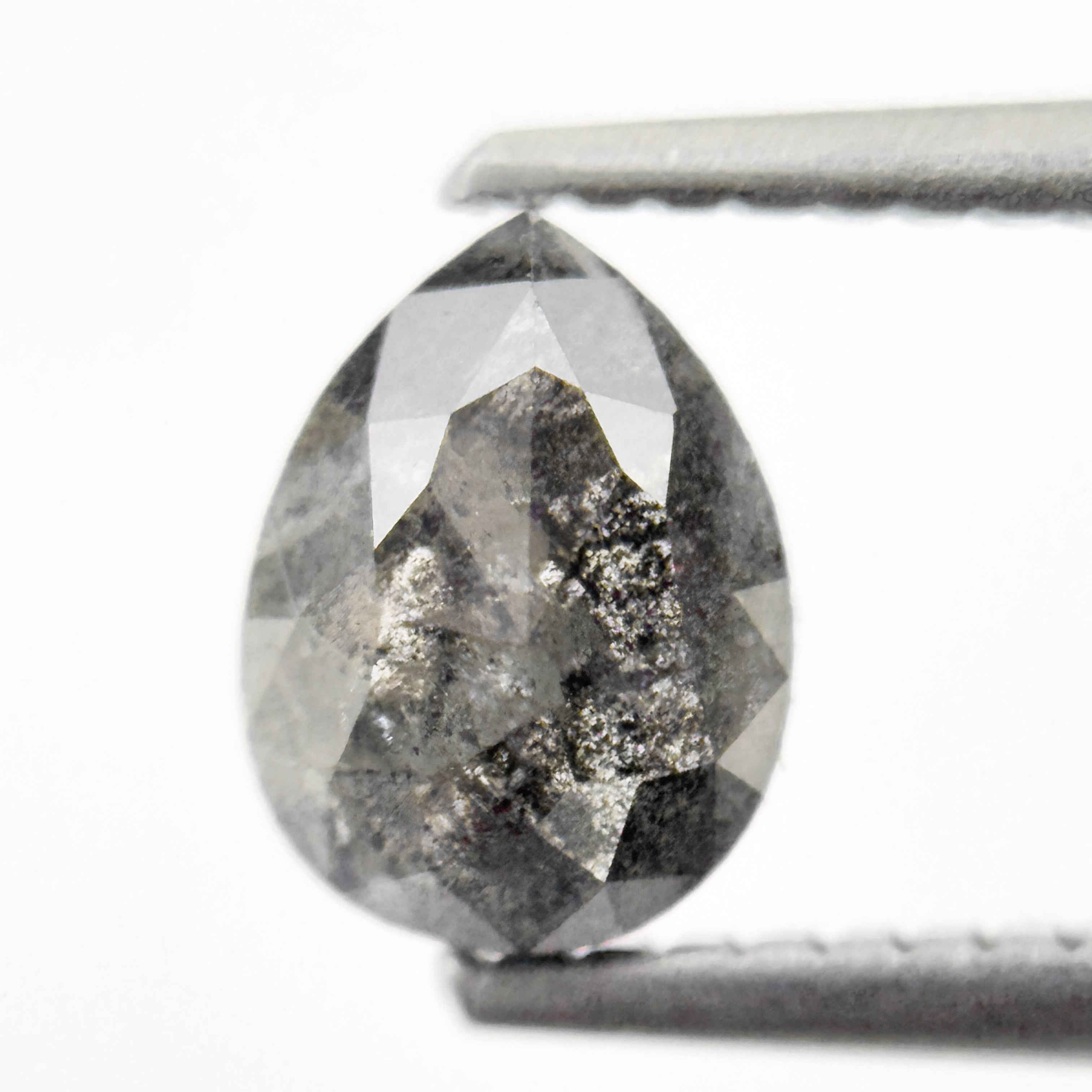 1.07 Ct Pear Rose Cut Grey Natural Minimalist Diamond