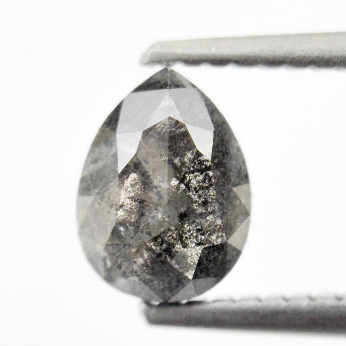 1.07 Ct Pear Rose Cut Grey Natural Minimalist Diamond