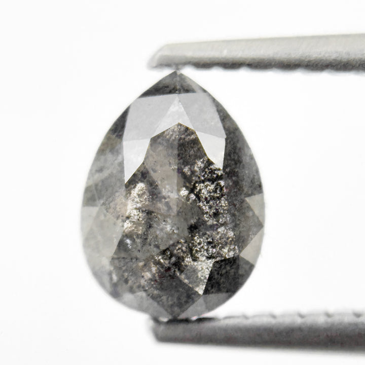 1.07 Ct Pear Rose Cut Grey Natural Minimalist Diamond