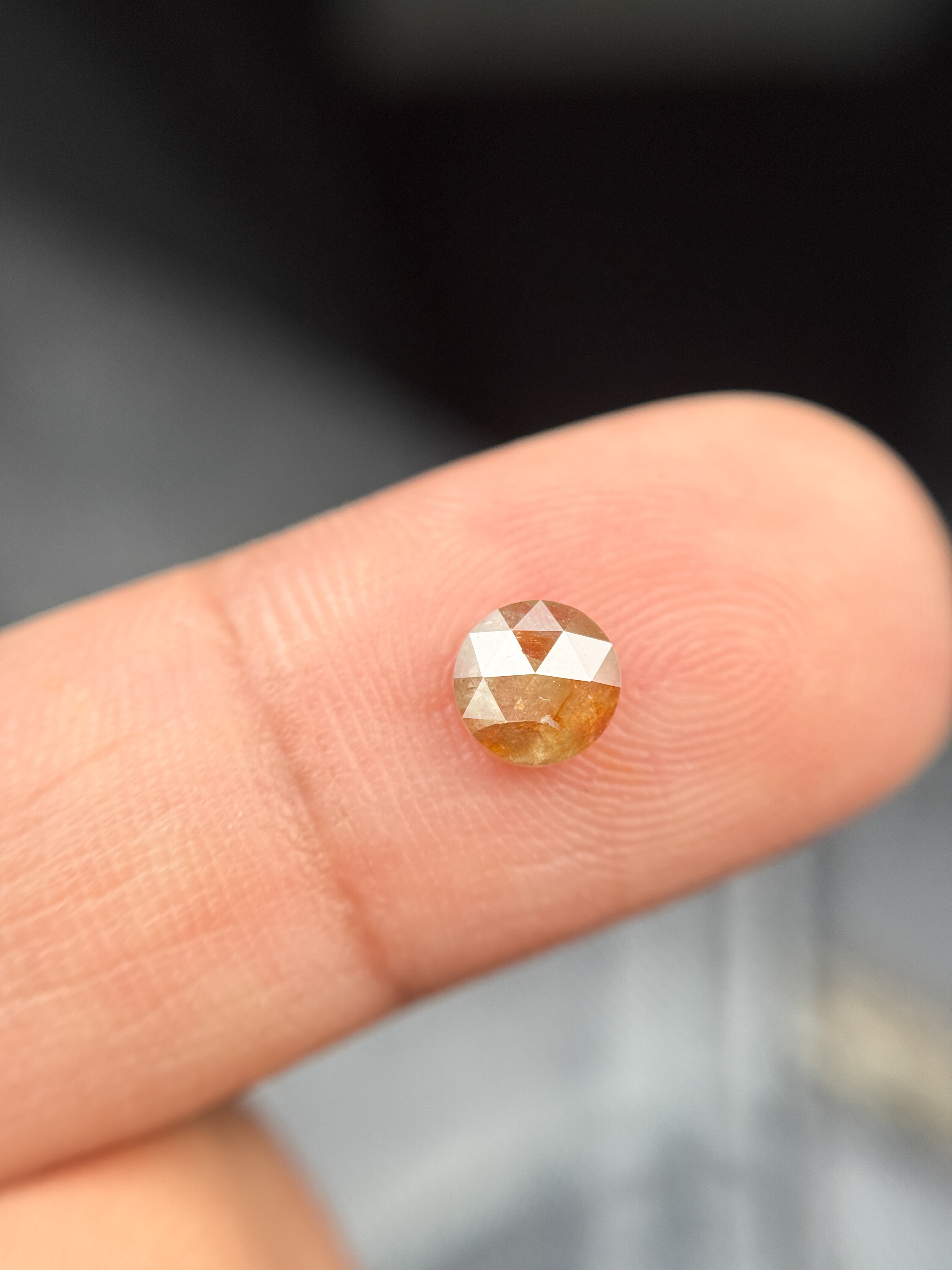 0.67 Ct Round Rose Cut Red Natural Minimalist Diamond