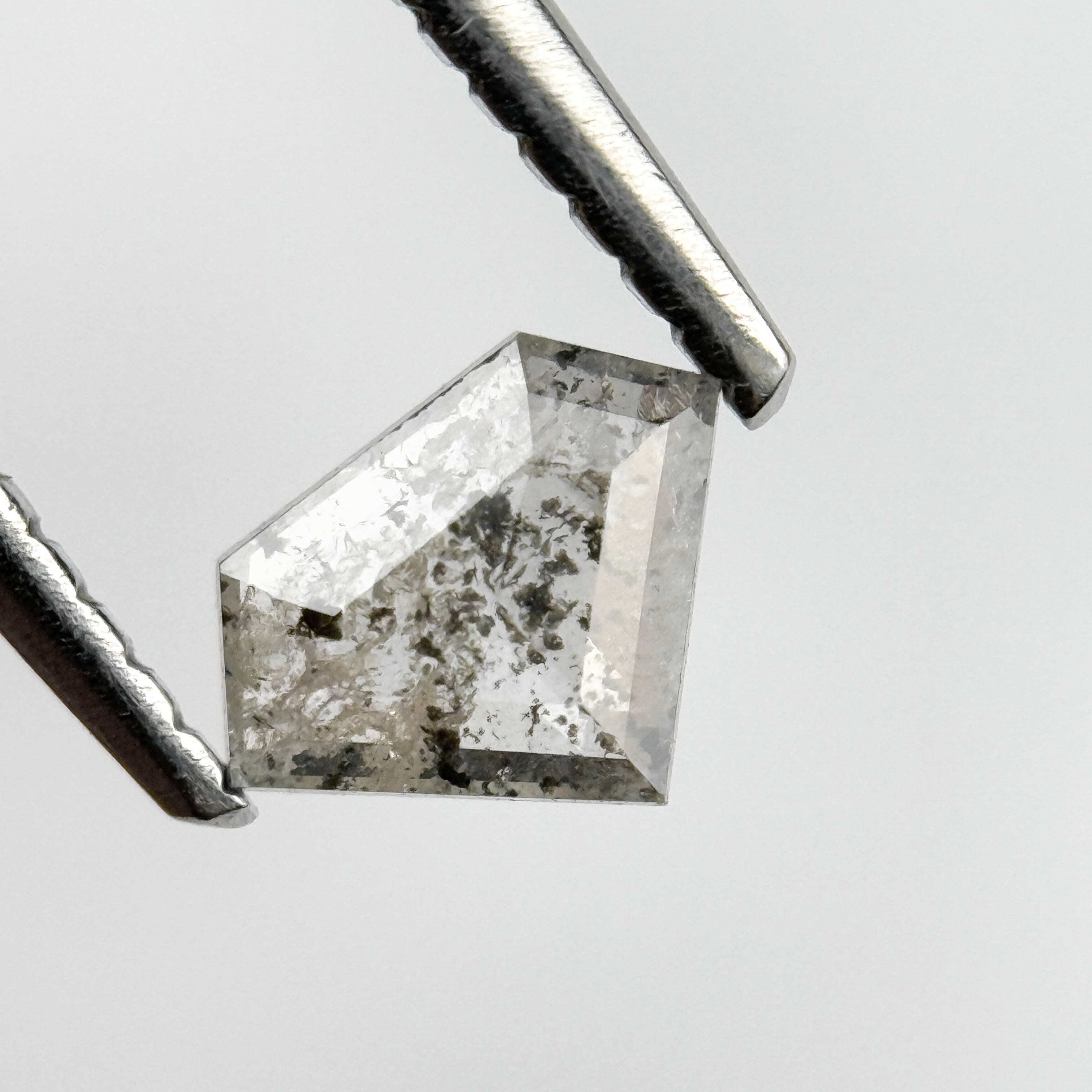 0.31 Ct Pentagon Rose Cut Grey Natural Salt and Pepper Diamond