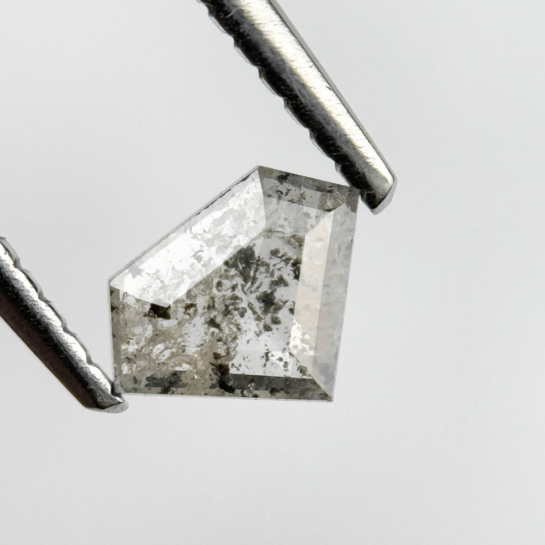 0.31 Ct Pentagon Rose Cut Grey Natural Salt and Pepper Diamond