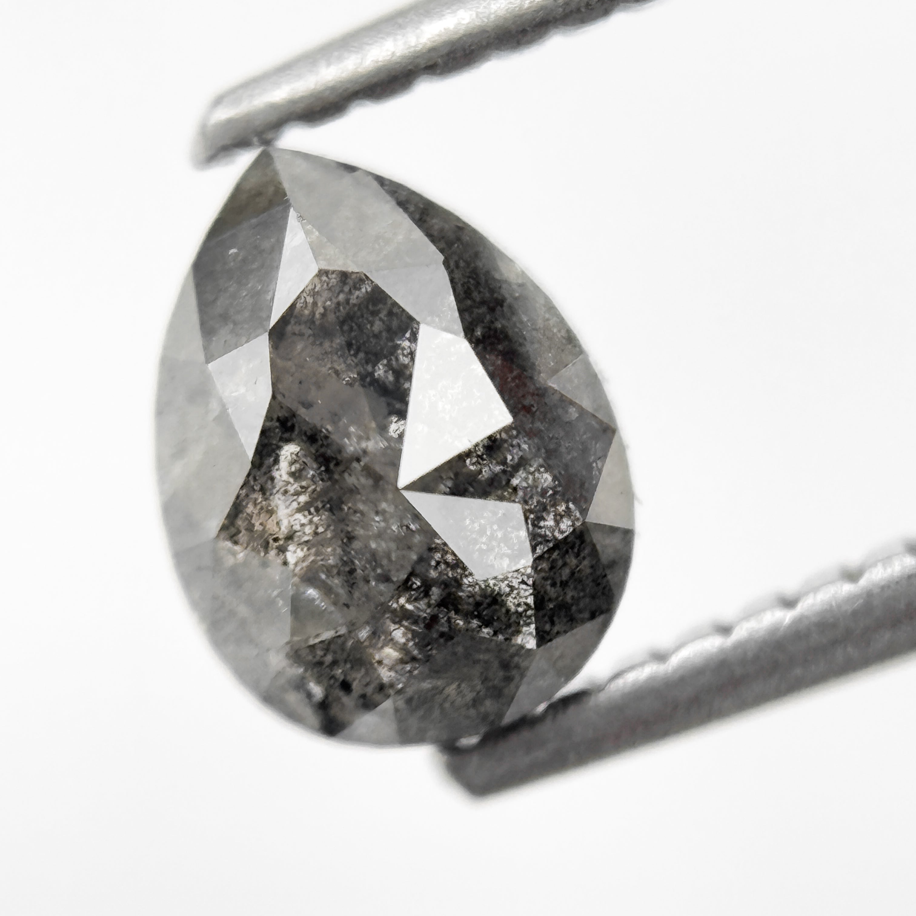 1.07 Ct Pear Rose Cut Grey Natural Minimalist Diamond