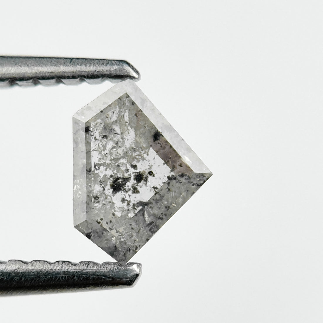 0.31 Ct Pentagon Rose Cut Grey Natural Salt and Pepper Diamond