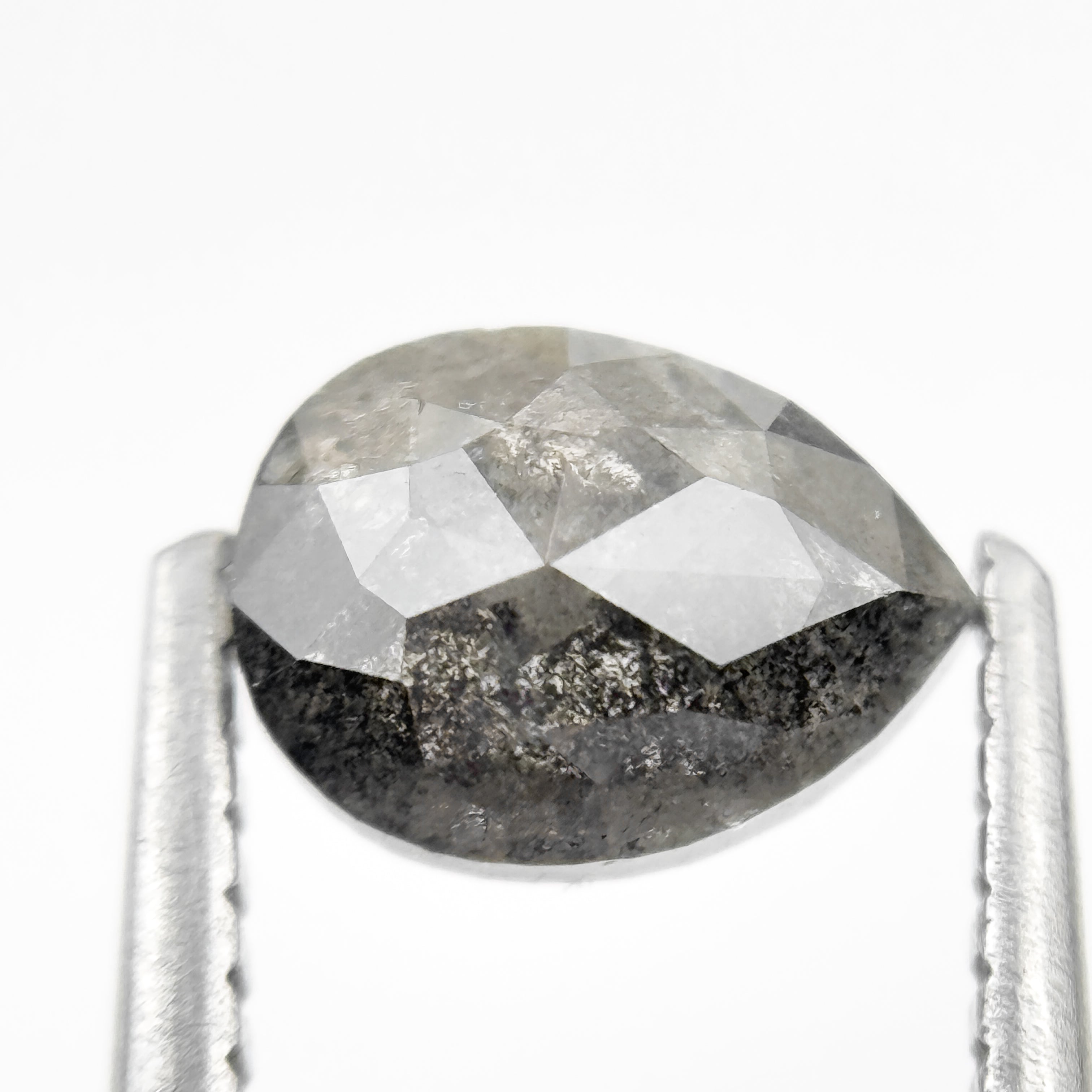1.07 Ct Pear Rose Cut Grey Natural Minimalist Diamond
