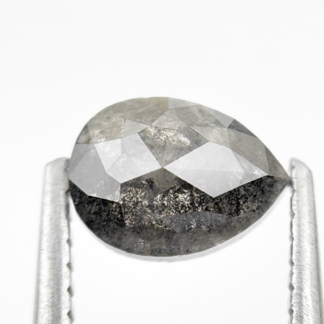1.07 Ct Pear Rose Cut Grey Natural Minimalist Diamond