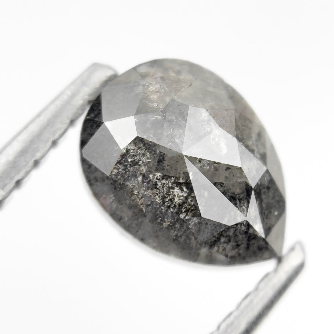 1.07 Ct Pear Rose Cut Grey Natural Minimalist Diamond