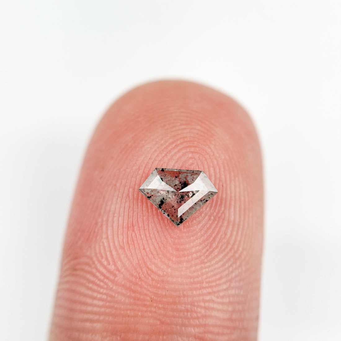 0.31 Ct Pentagon Rose Cut Grey Natural Salt and Pepper Diamond
