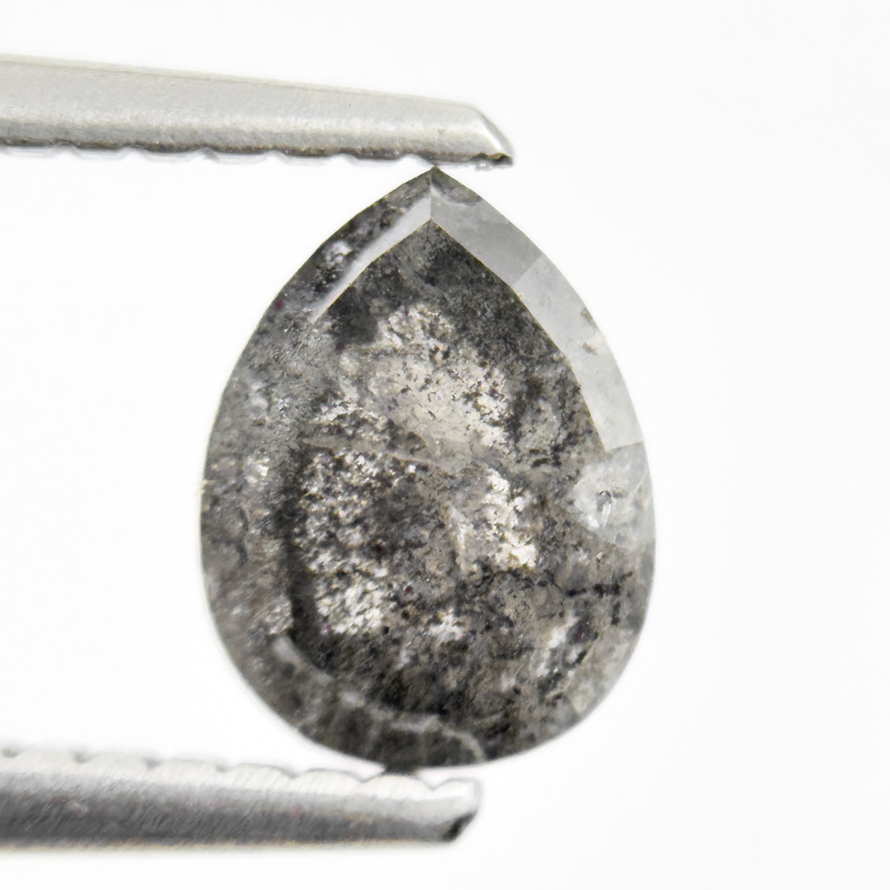 1.07 Ct Pear Rose Cut Grey Natural Minimalist Diamond
