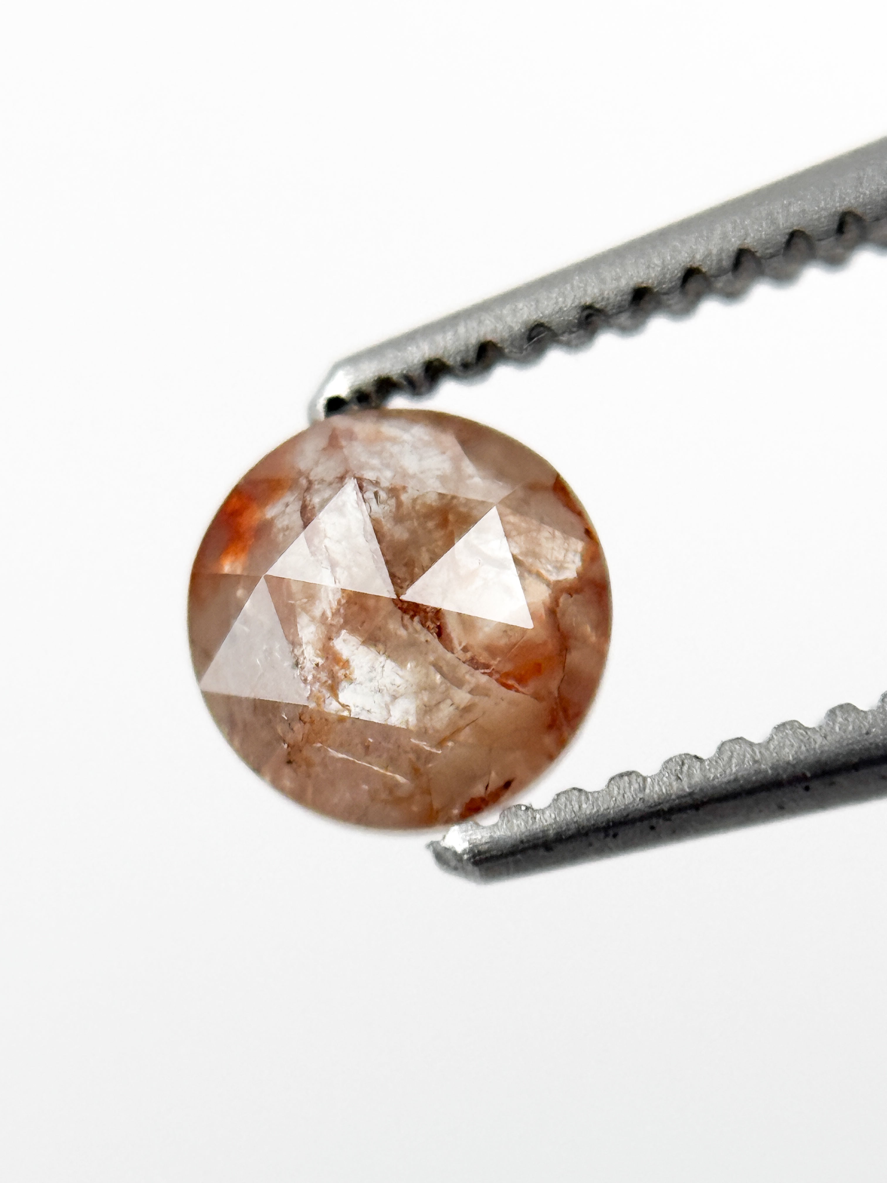 0.49 Ct Round Rose Cut Orange Natural Minimalist Diamond