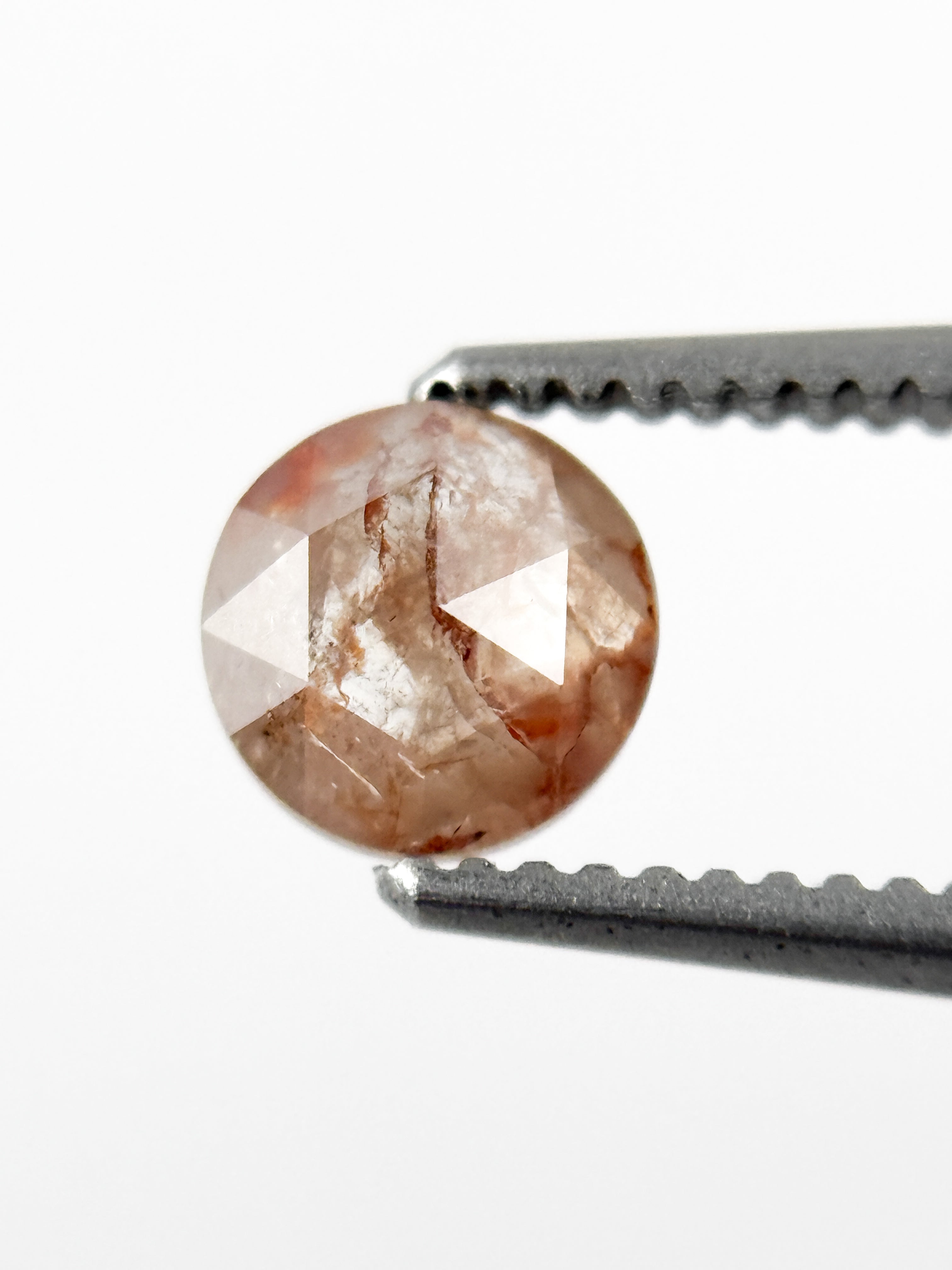 0.49 Ct Round Rose Cut Orange Natural Minimalist Diamond