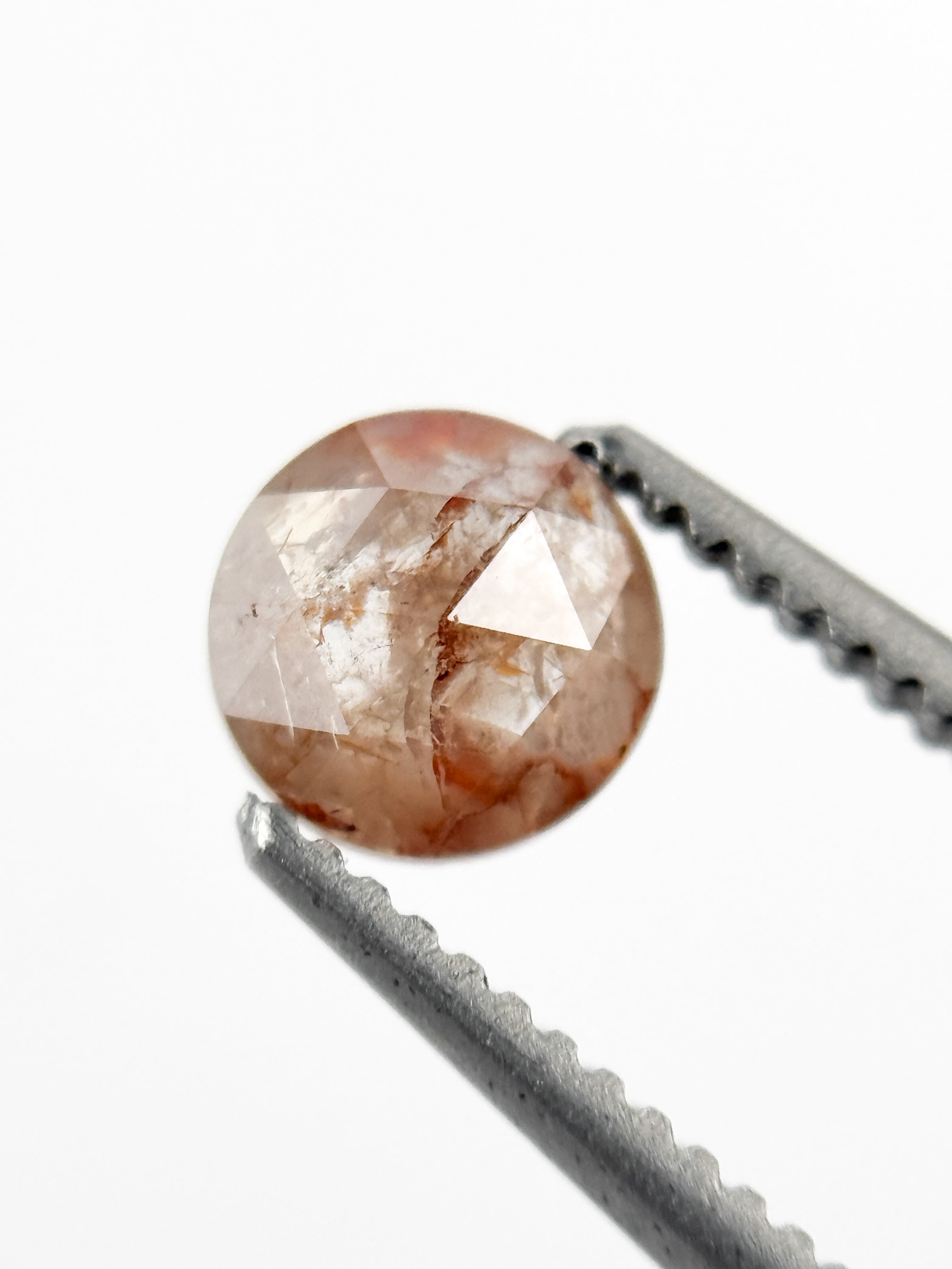 0.49 Ct Round Rose Cut Orange Natural Minimalist Diamond