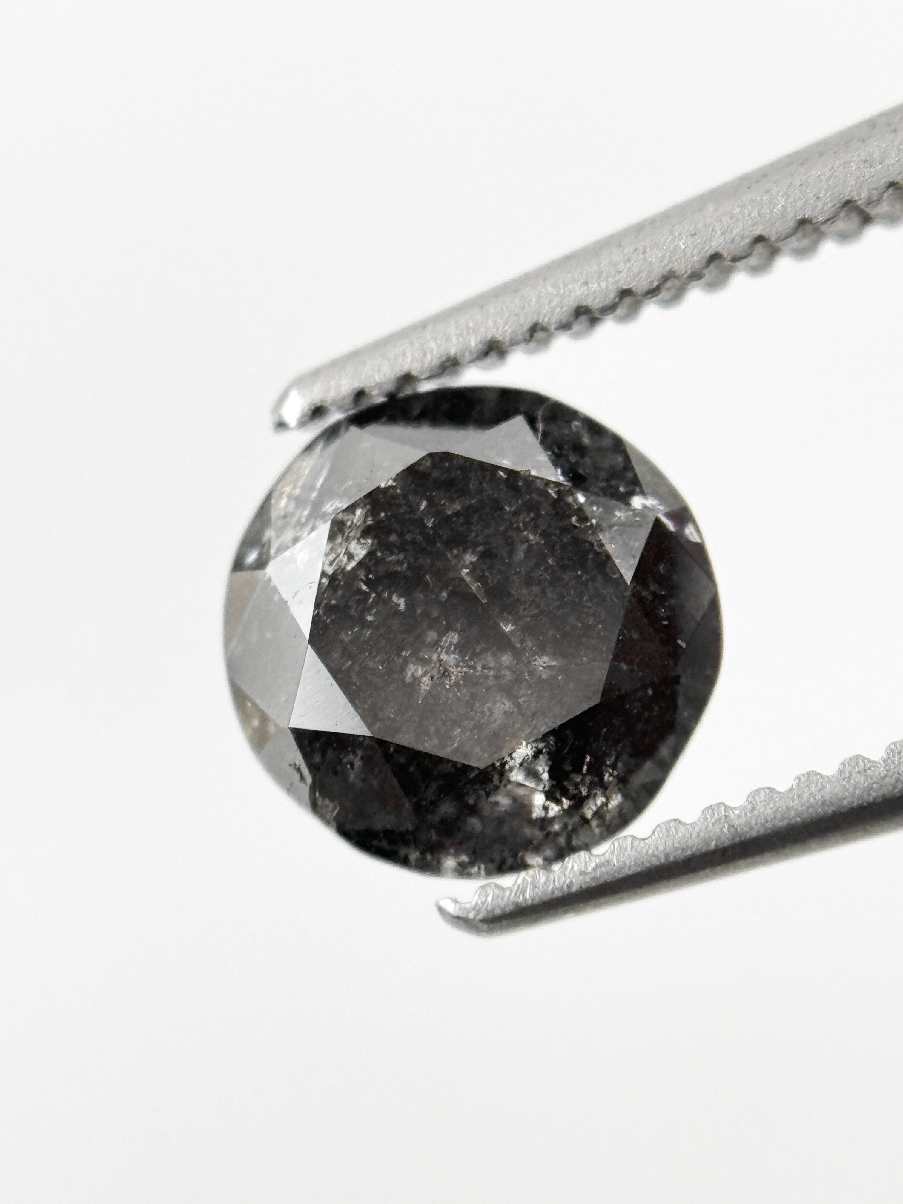 1.20 Ct Round Brilliant Cut Black Natural Galaxy Diamond