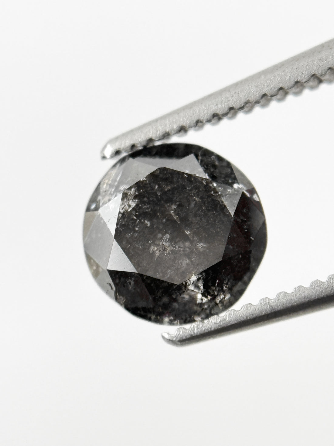 1.20 Ct Round Brilliant Cut Black Natural Galaxy Diamond
