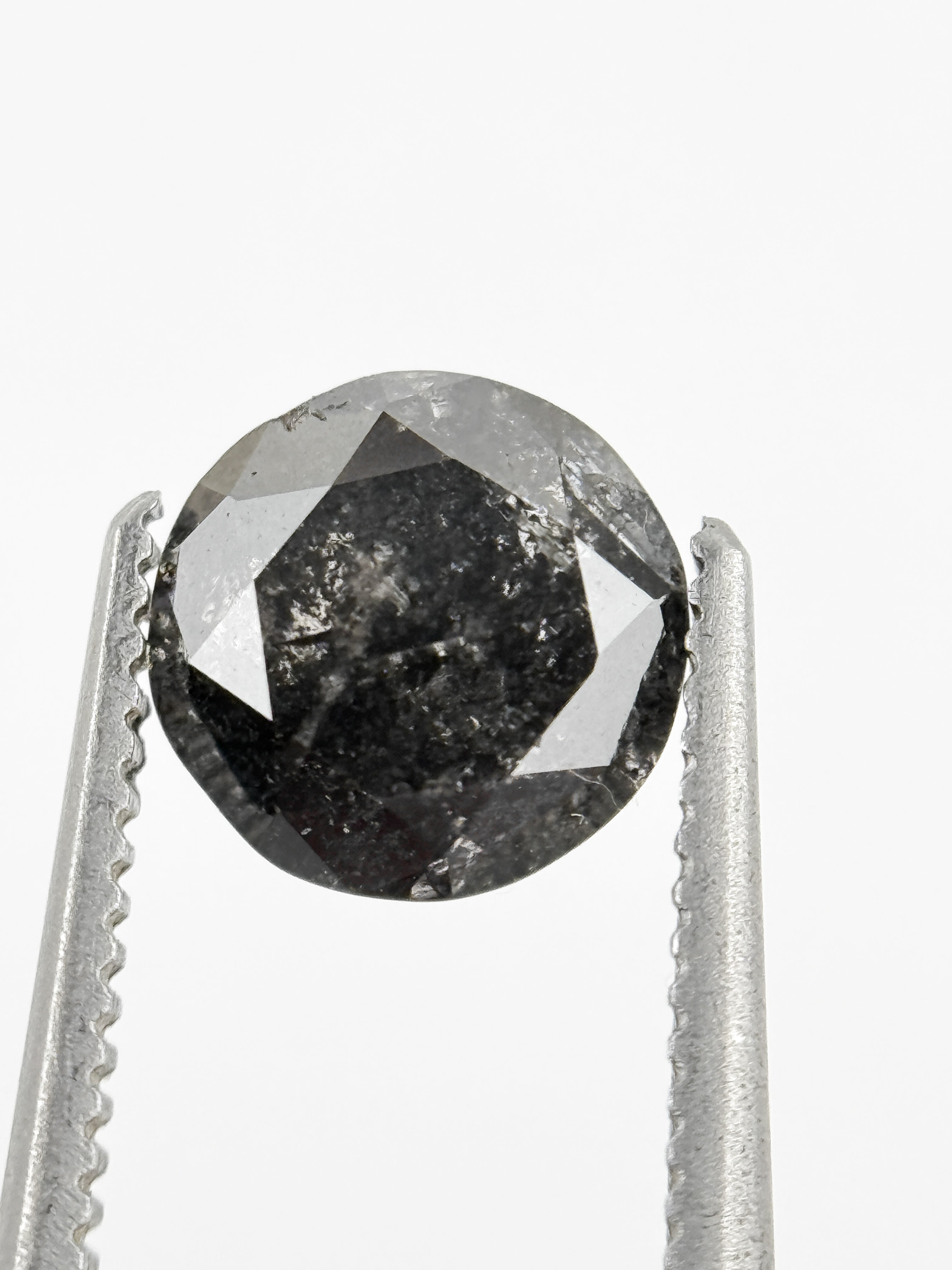 1.20 Ct Round Brilliant Cut Black Natural Galaxy Diamond
