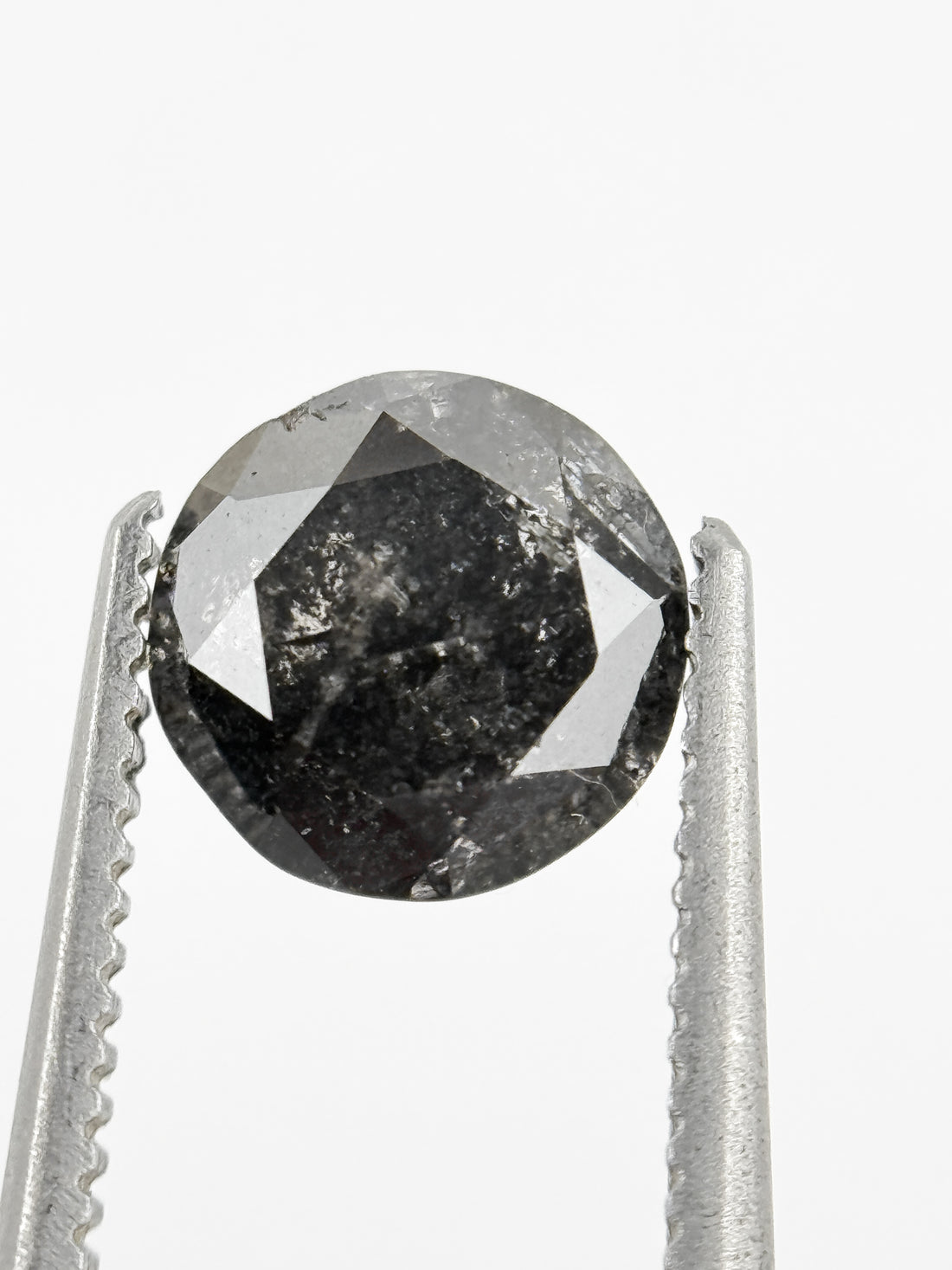 1.20 Ct Round Brilliant Cut Black Natural Galaxy Diamond