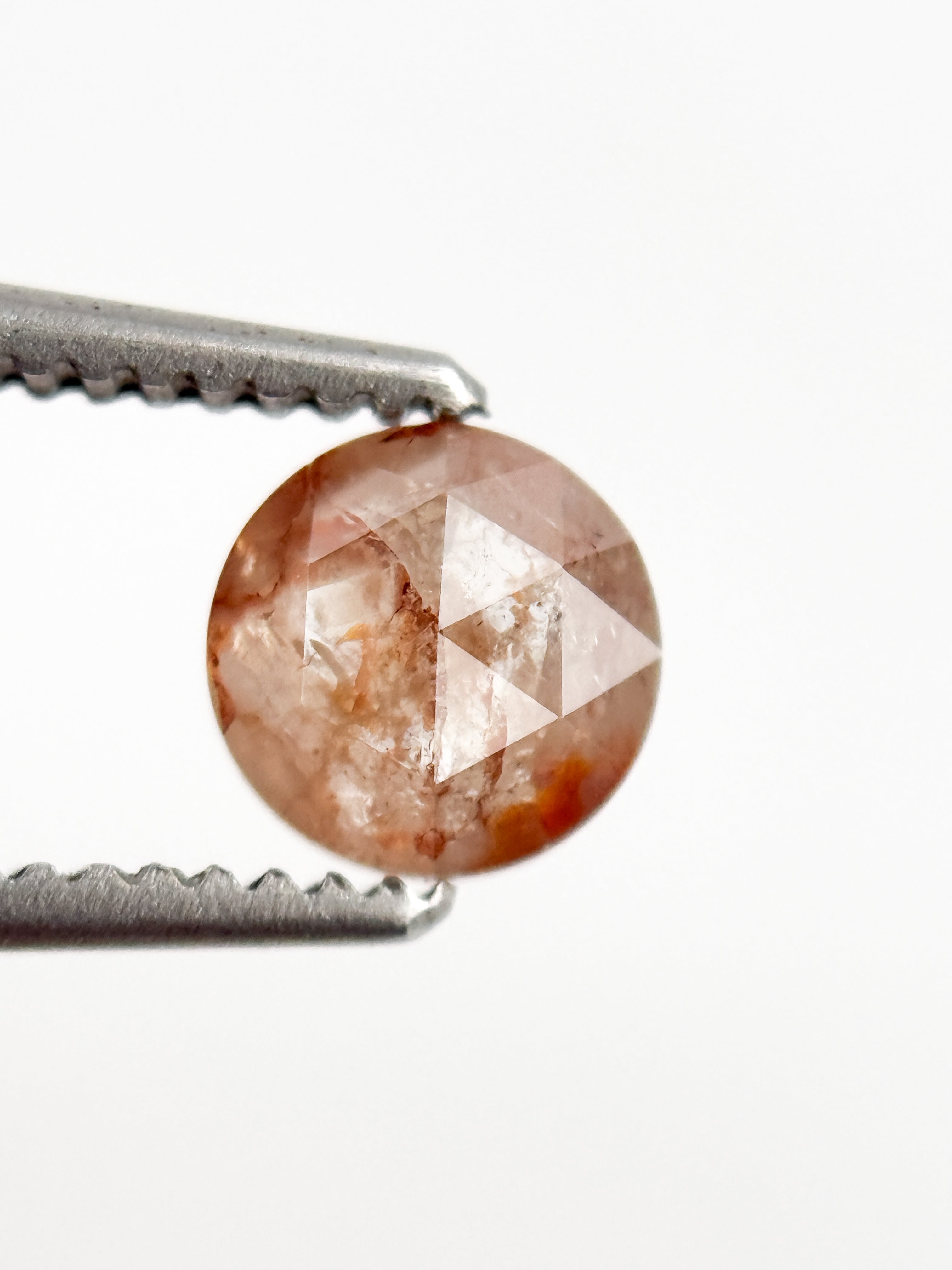 0.49 Ct Round Rose Cut Orange Natural Minimalist Diamond