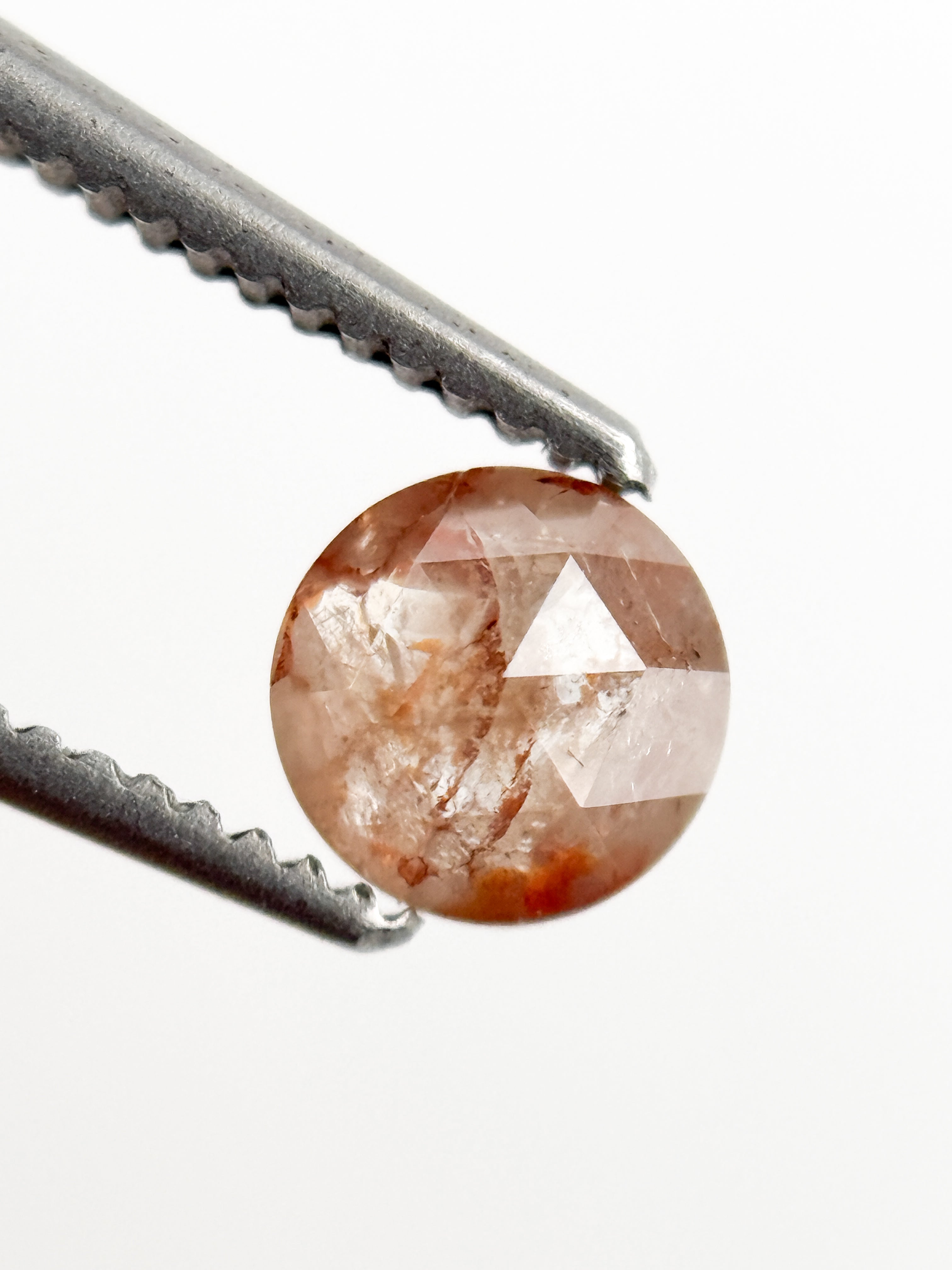 0.49 Ct Round Rose Cut Orange Natural Minimalist Diamond