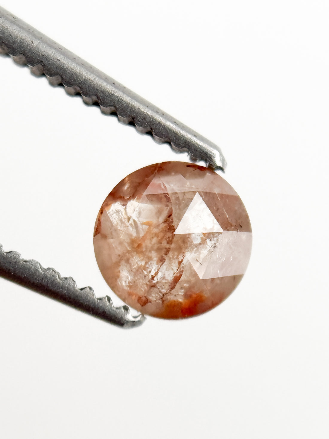 0.49 Ct Round Rose Cut Orange Natural Minimalist Diamond