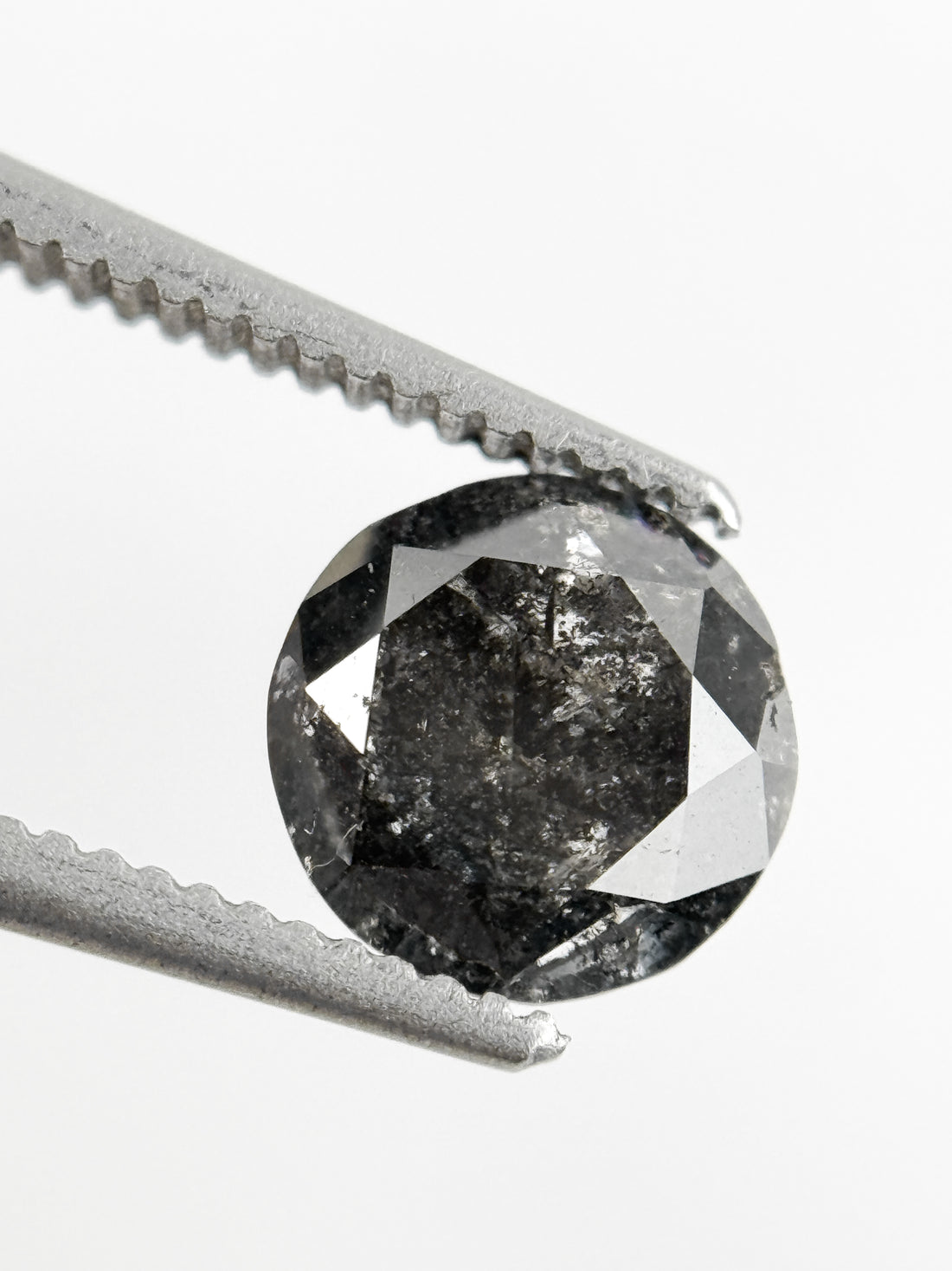 1.20 Ct Round Brilliant Cut Black Natural Galaxy Diamond