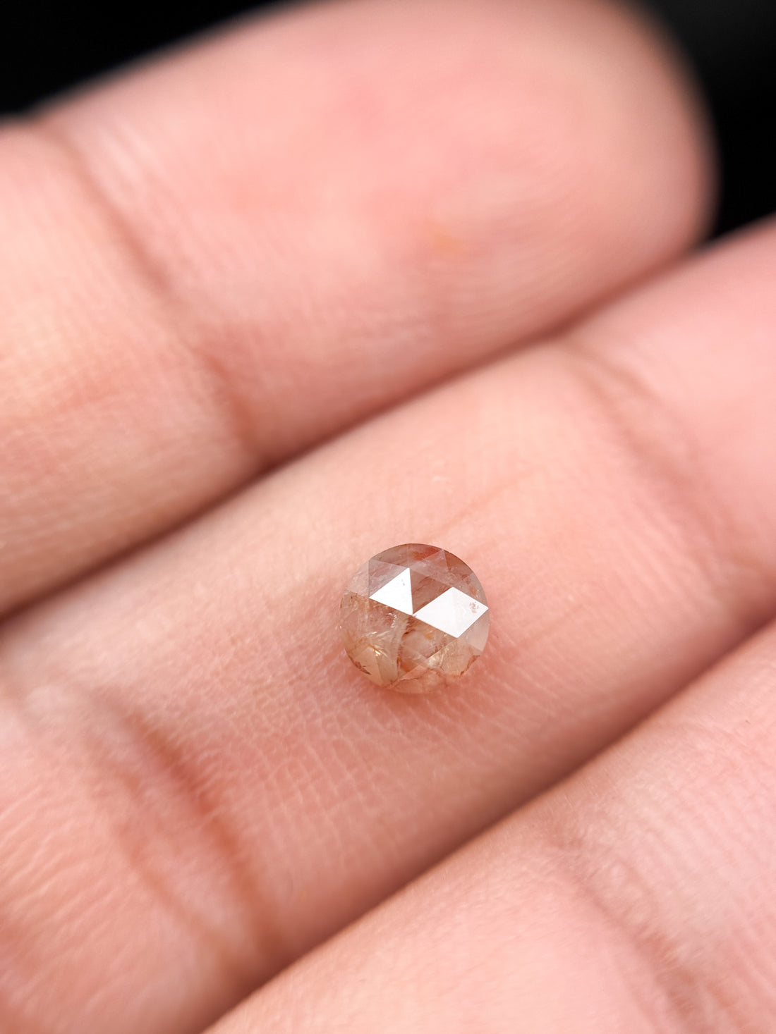 0.49 Ct Round Rose Cut Orange Natural Minimalist Diamond