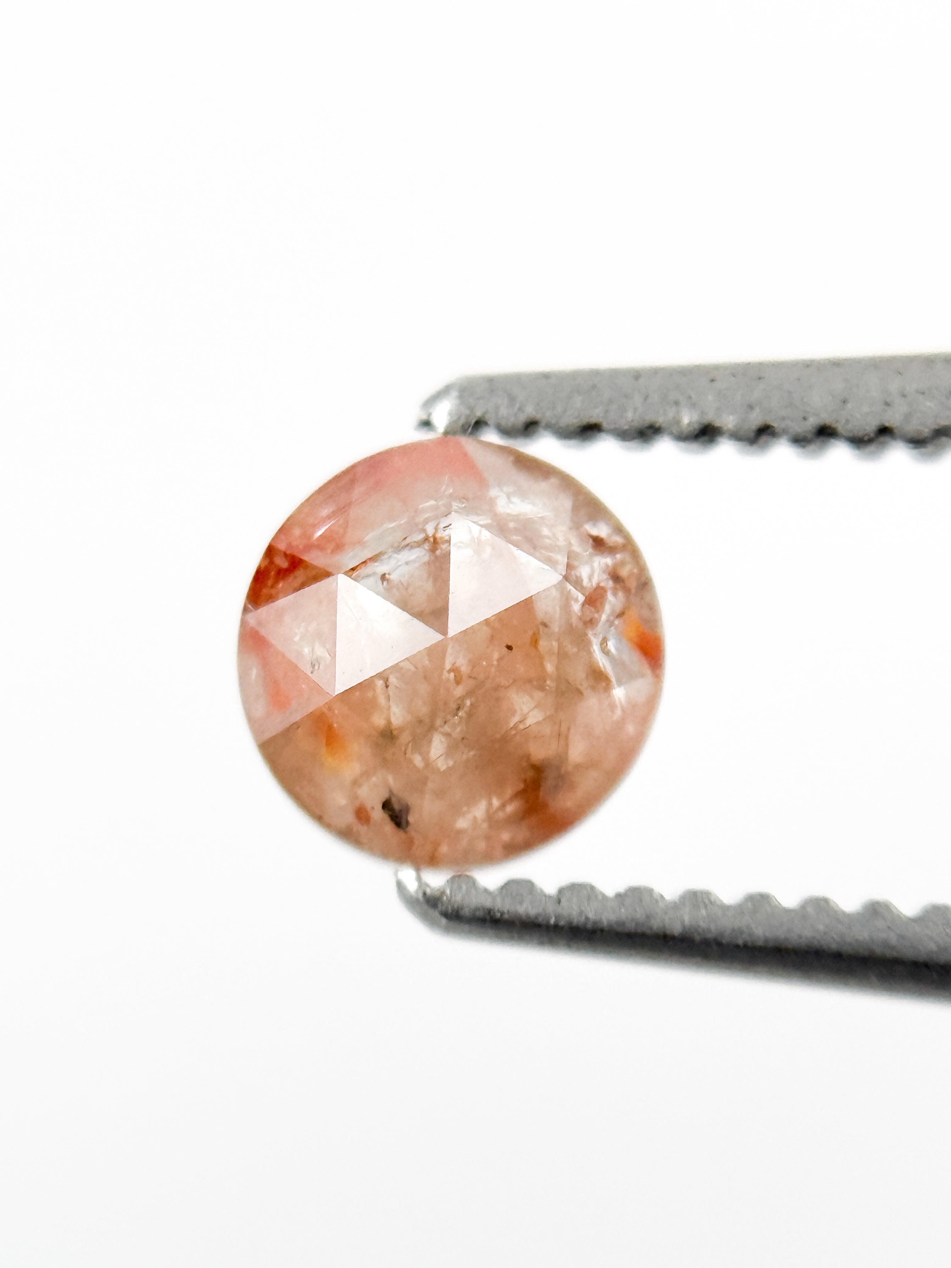 0.46 Ct Round Rose Cut Red Natural Minimalist Diamond