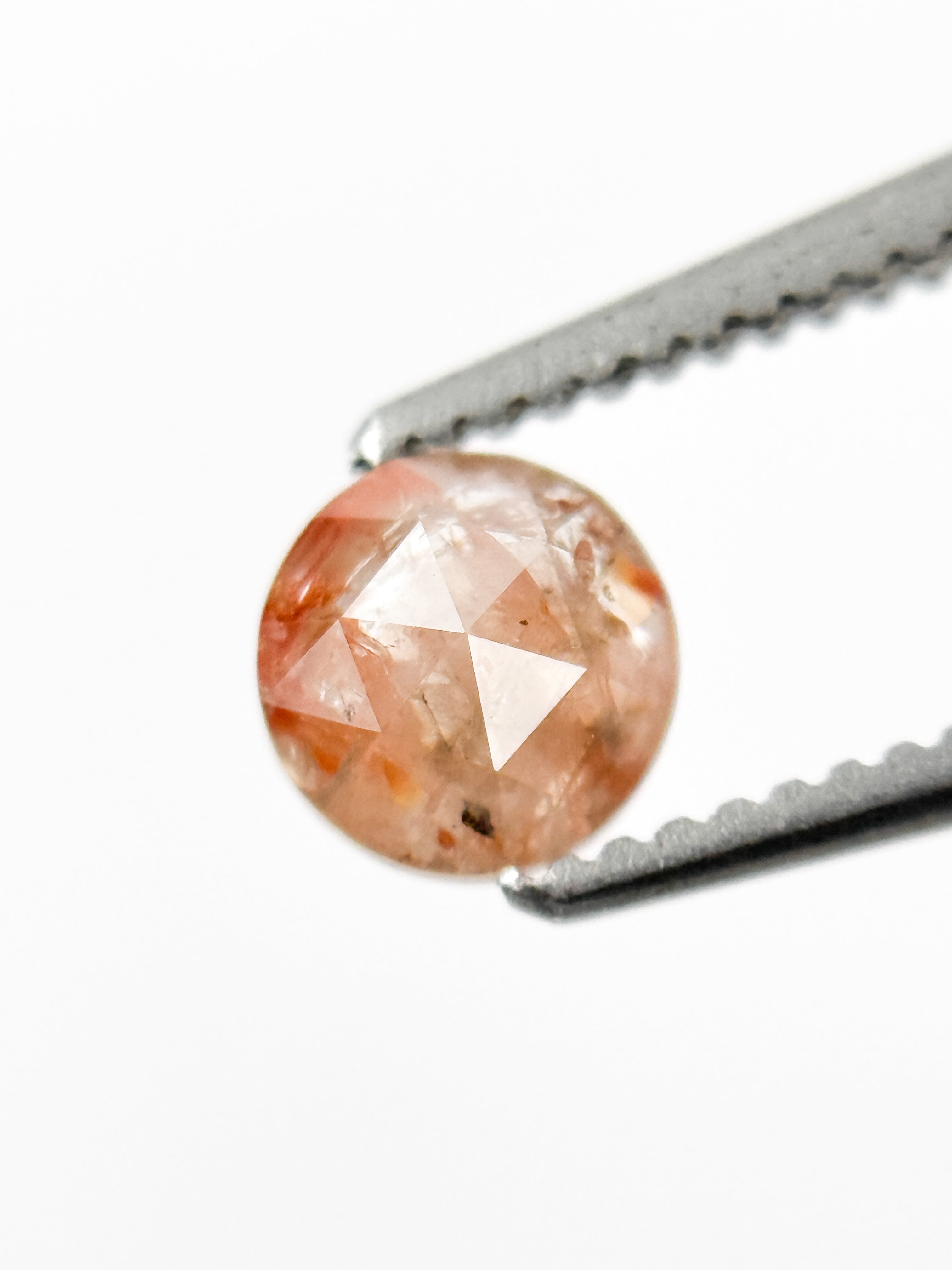 0.46 Ct Round Rose Cut Red Natural Minimalist Diamond