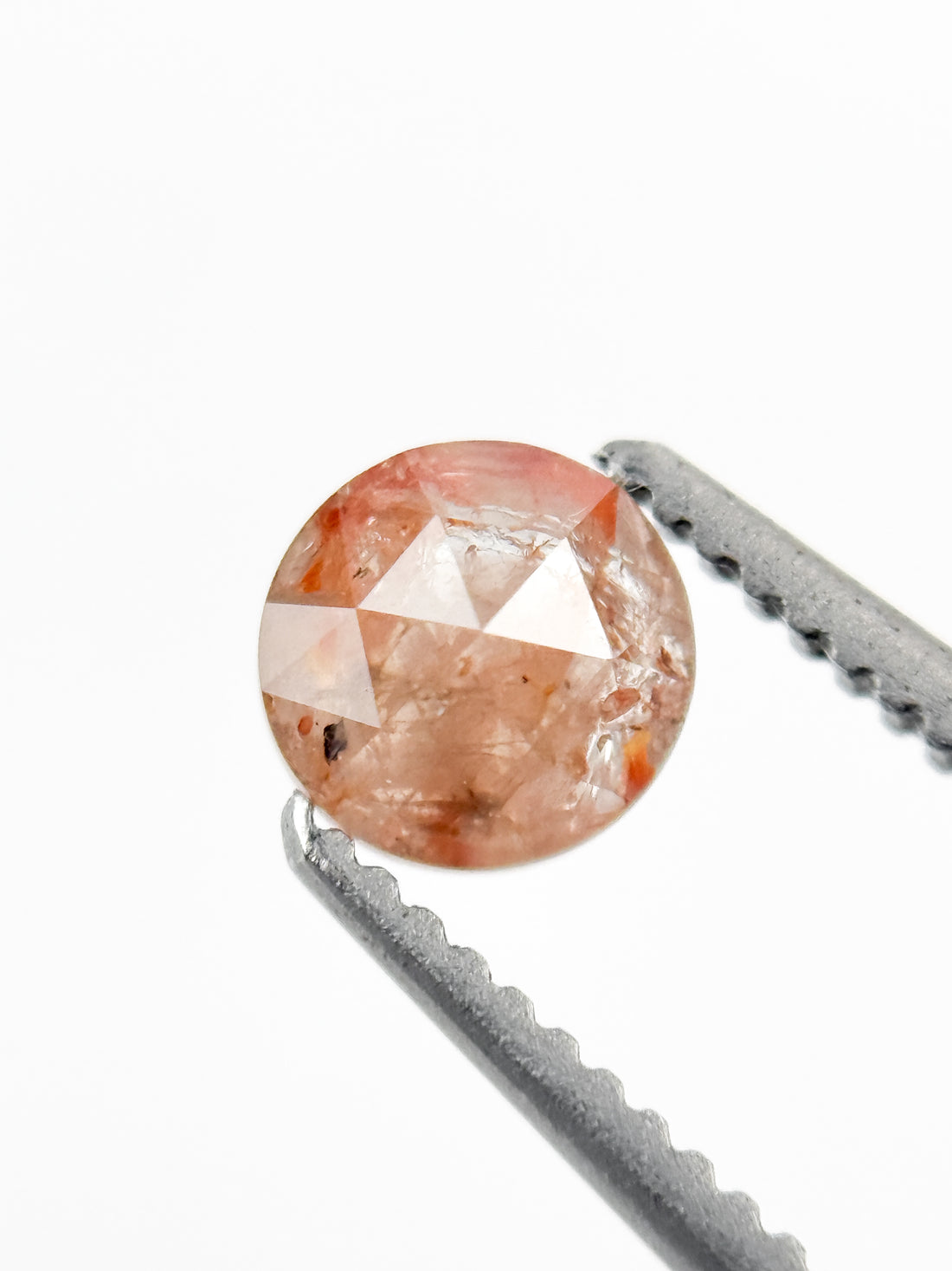0.46 Ct Round Rose Cut Red Natural Minimalist Diamond