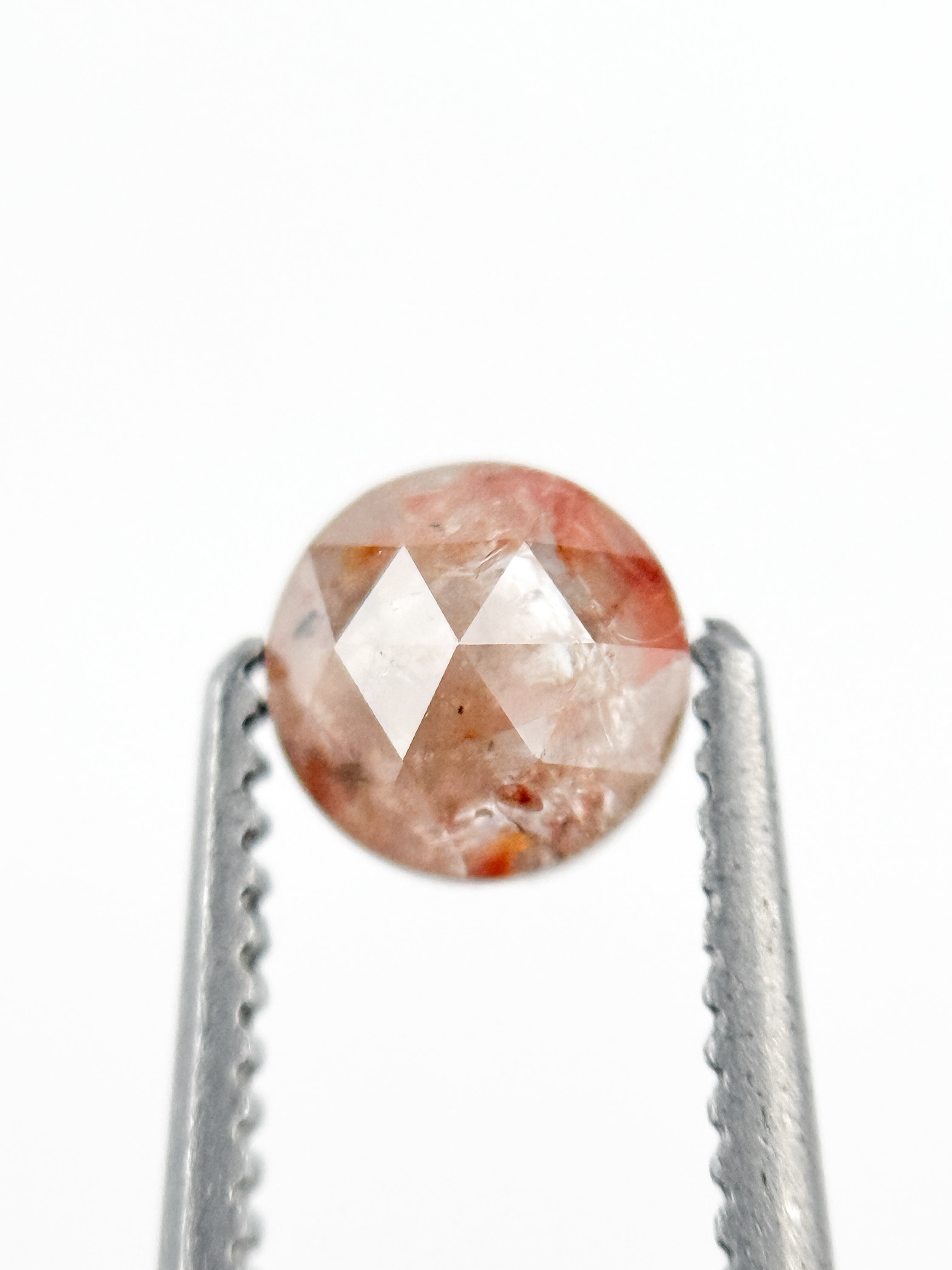0.46 Ct Round Rose Cut Red Natural Minimalist Diamond