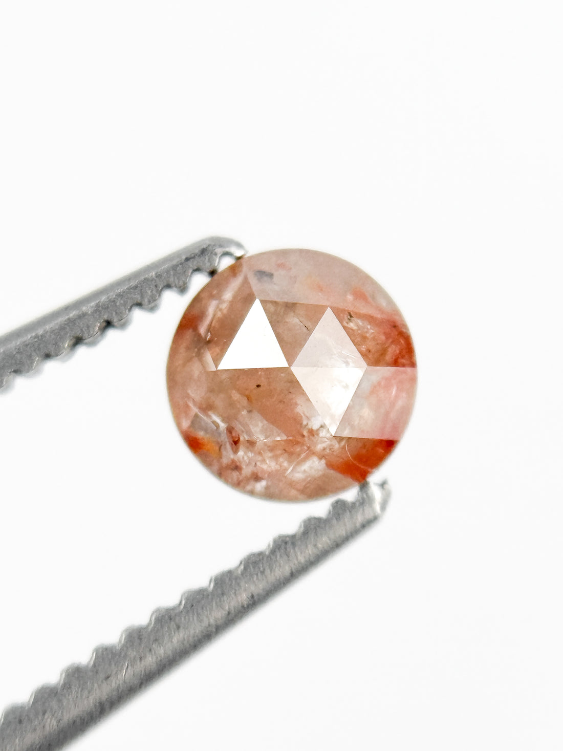 0.46 Ct Round Rose Cut Red Natural Minimalist Diamond