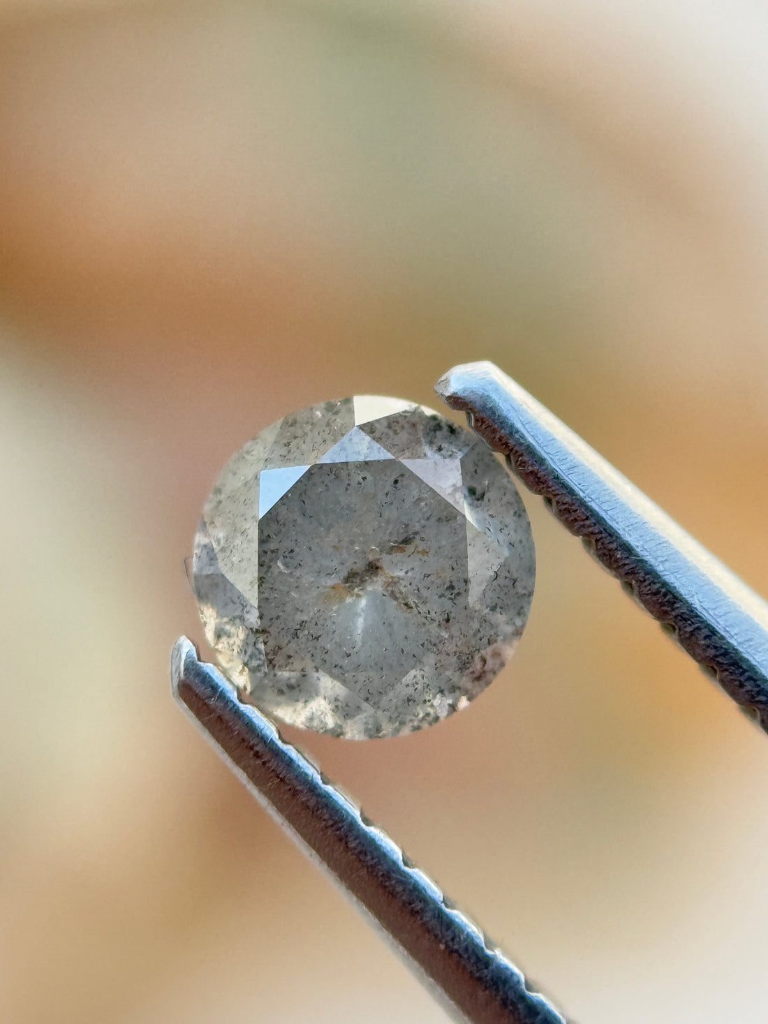 0.58 Ct Round Brilliant Cut Grey Natural Fancy Diamond