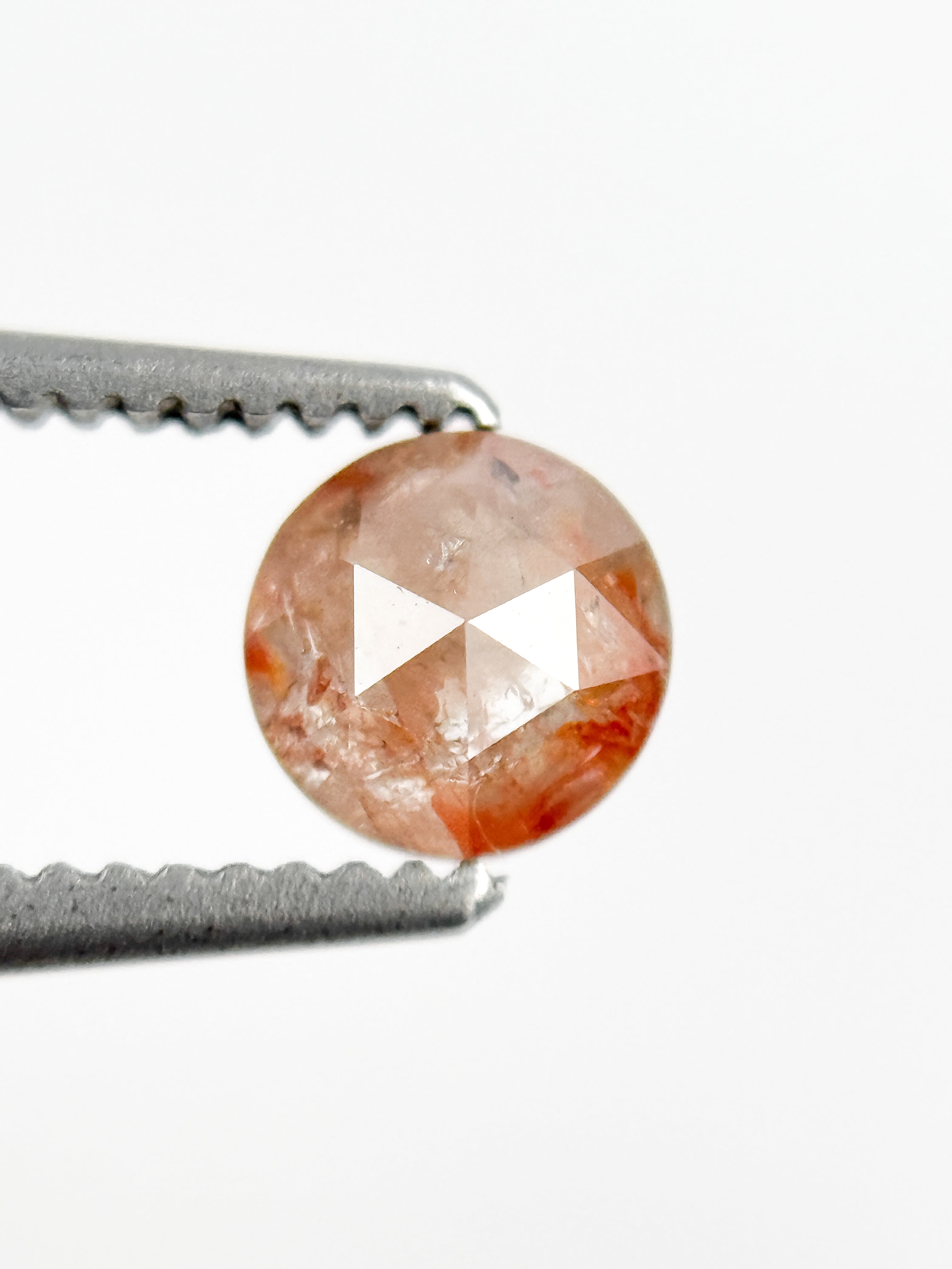 0.46 Ct Round Rose Cut Red Natural Minimalist Diamond