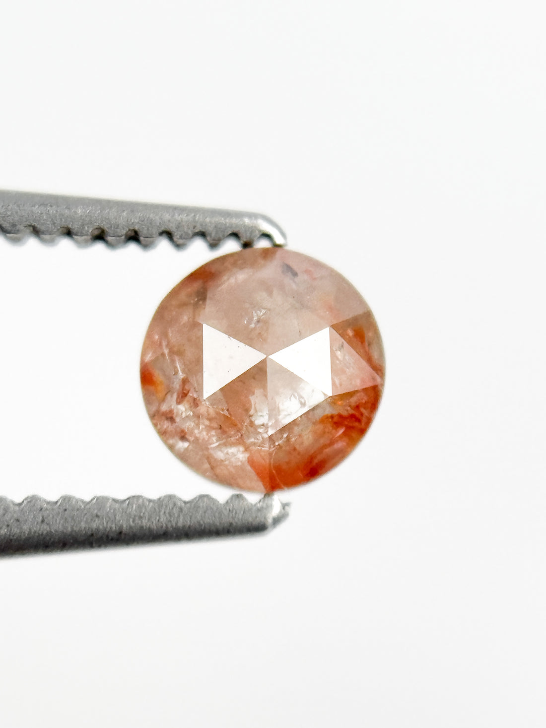 0.46 Ct Round Rose Cut Red Natural Minimalist Diamond