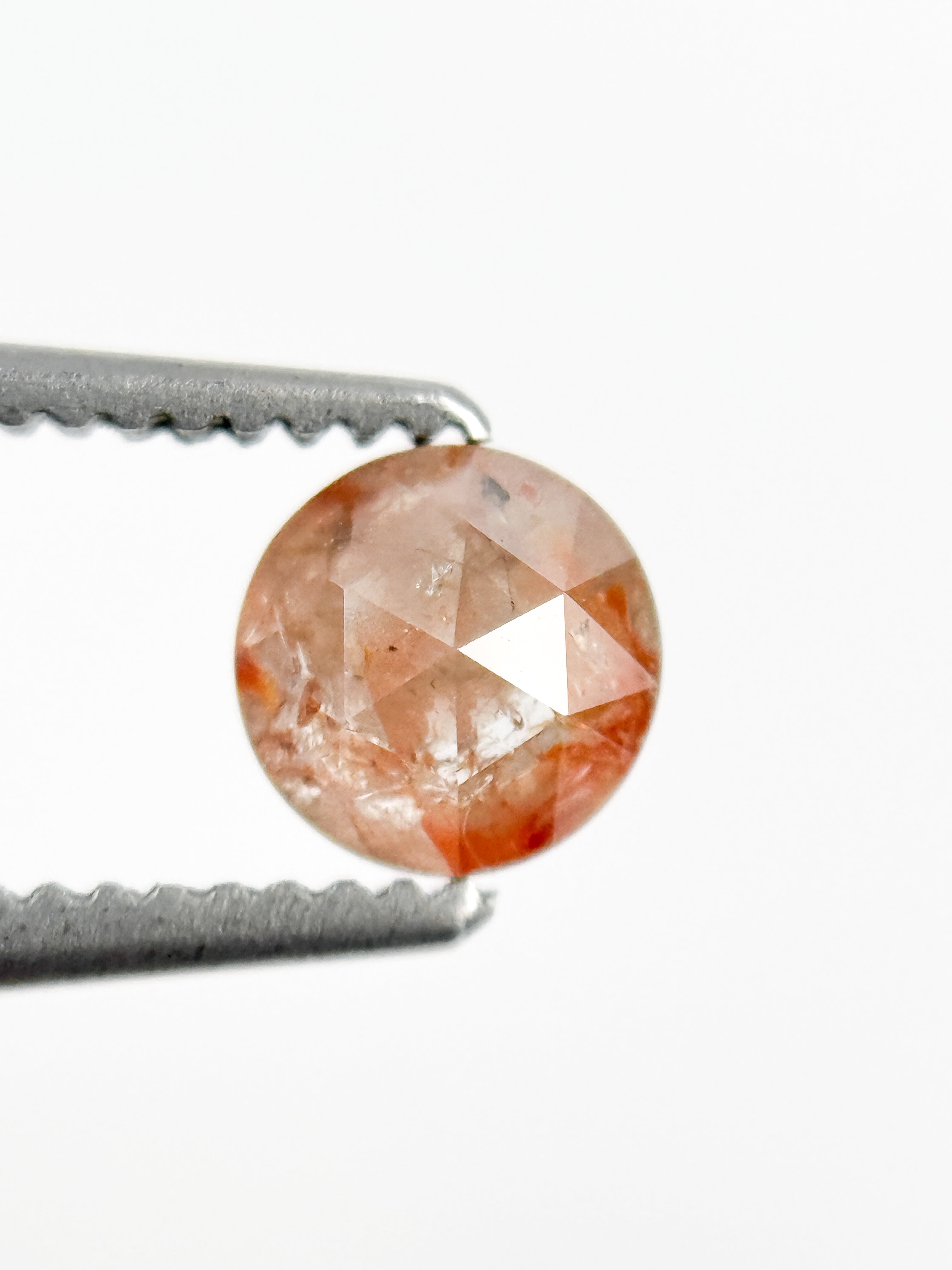 0.46 Ct Round Rose Cut Red Natural Minimalist Diamond