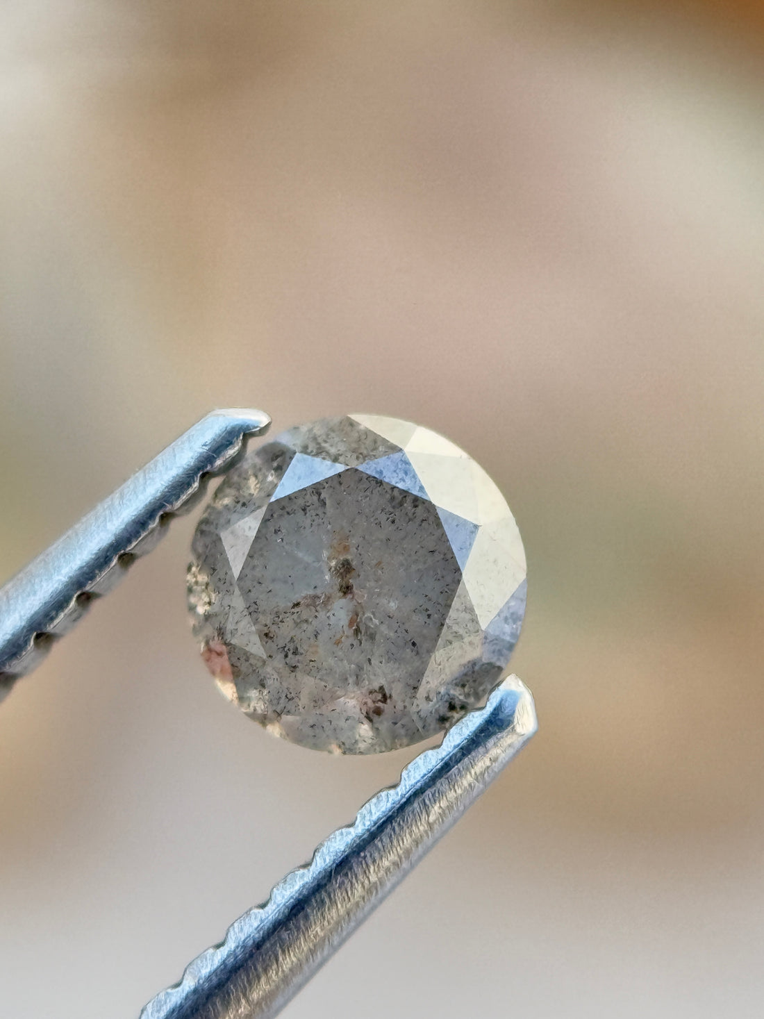 0.58 Ct Round Brilliant Cut Grey Natural Fancy Diamond