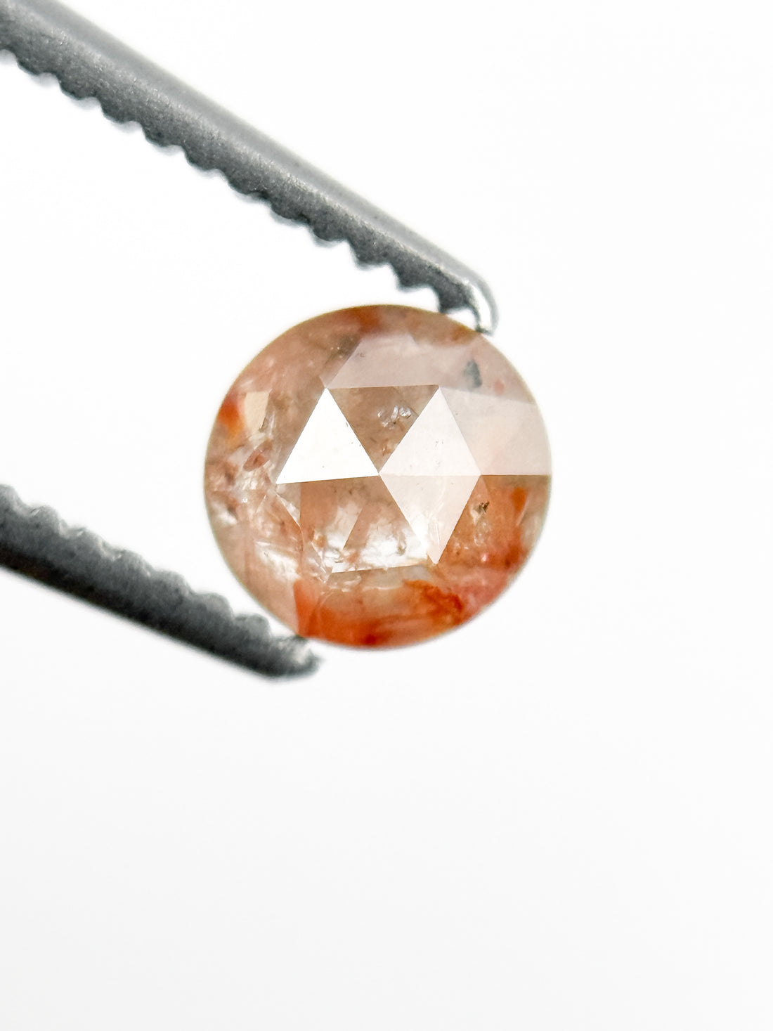 0.46 Ct Round Rose Cut Red Natural Minimalist Diamond