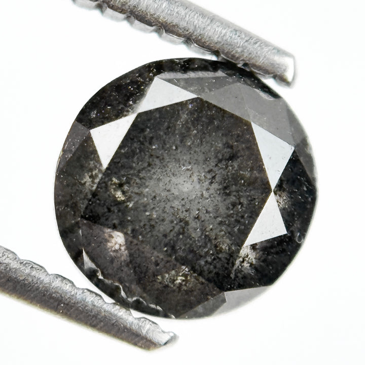 2.08 Ct Round Rose Cut Grey Natural Galaxy Diamond